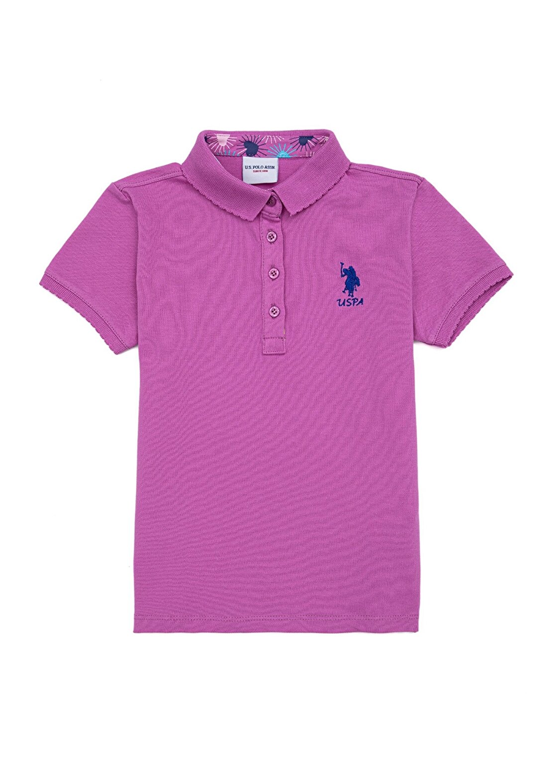 U.S. Polo Assn. Düz Açık Mor Kız Çocuk Polo T-Shirt TP01-IY022