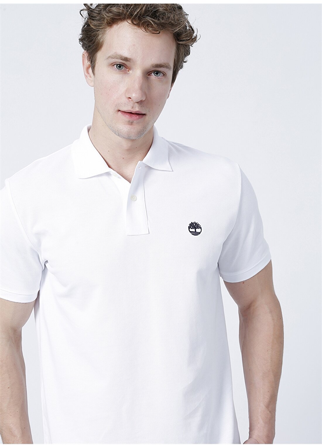 Timberland Düz Beyaz Erkek Polo T-Shirt TB0A26N41001 Basic Polo