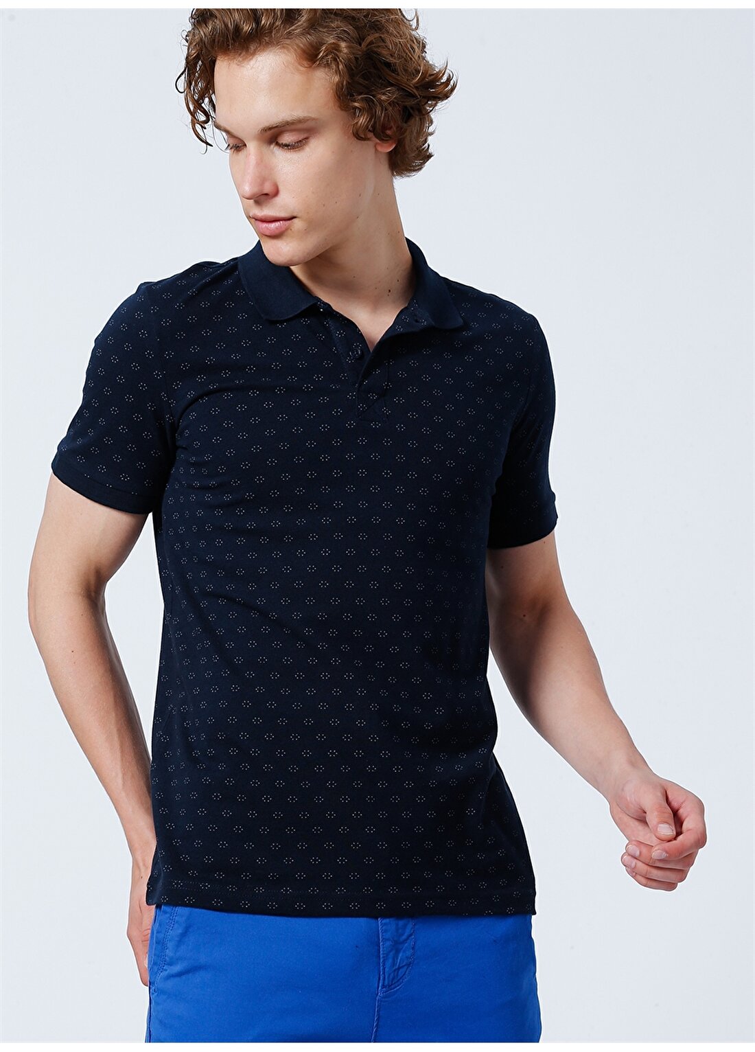 Lee Cooper Desenli Lacivert Erkek Polo T-Shirt 222 LCM 242061 MIXED