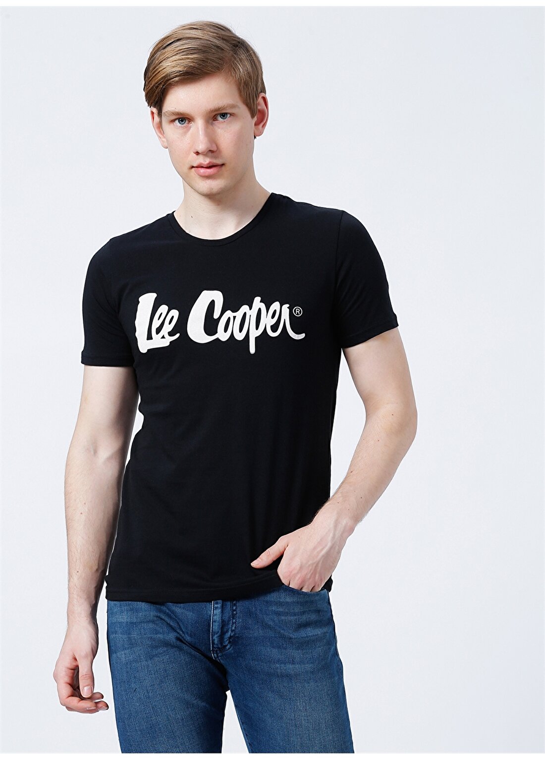 Lee Cooper Bisiklet Yaka Slim Fit Baskılı Siyah Erkek T-Shirt - 222 LCM 242065 London Logo