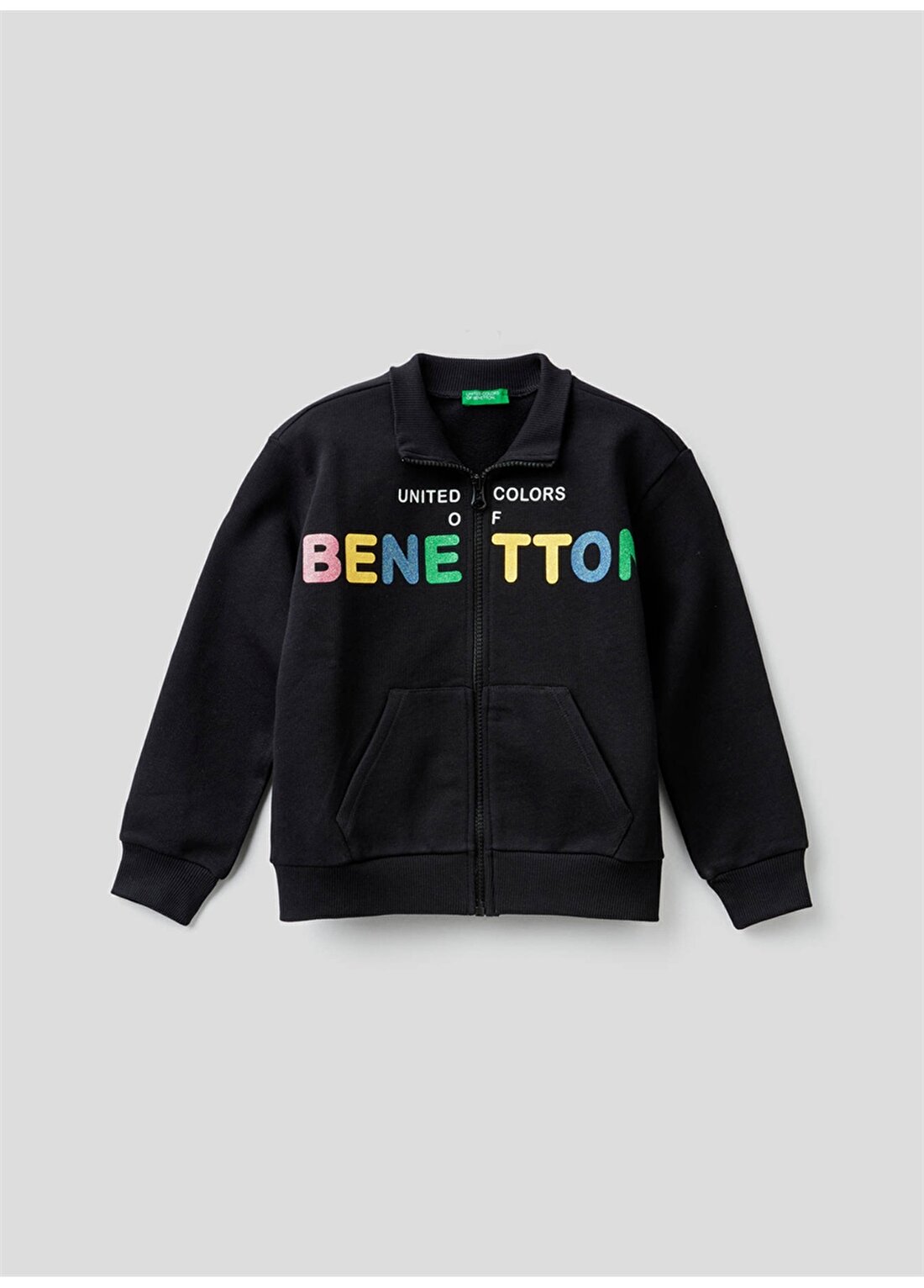 Benetton Kız Çocuk Siyah Sweatshırt 3J68C5933