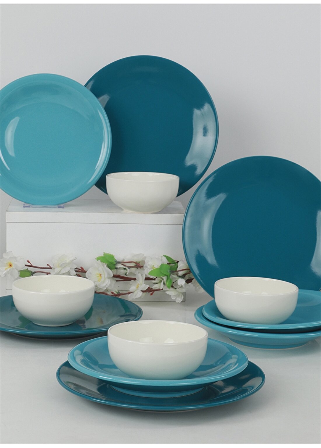 Keramika Ege Degrade Mavi Yemek Takımı 12 Parça 4 Kişilik - 423