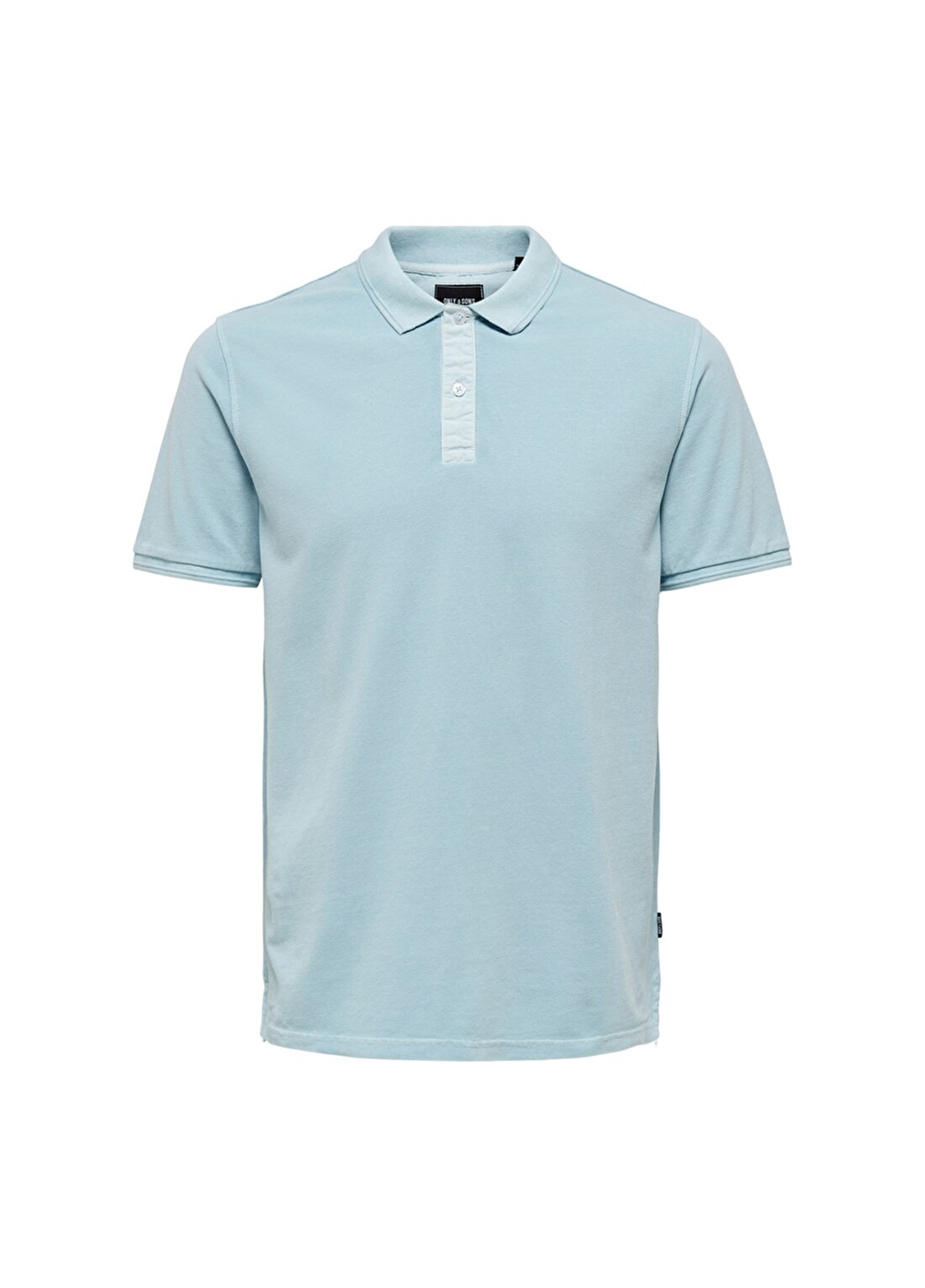Only & Sons Gömlek Yaka Normal Kalıp Taşlamalı Açık Mavi Erkek Polo T-Shirt - 22021769_Onstravis S