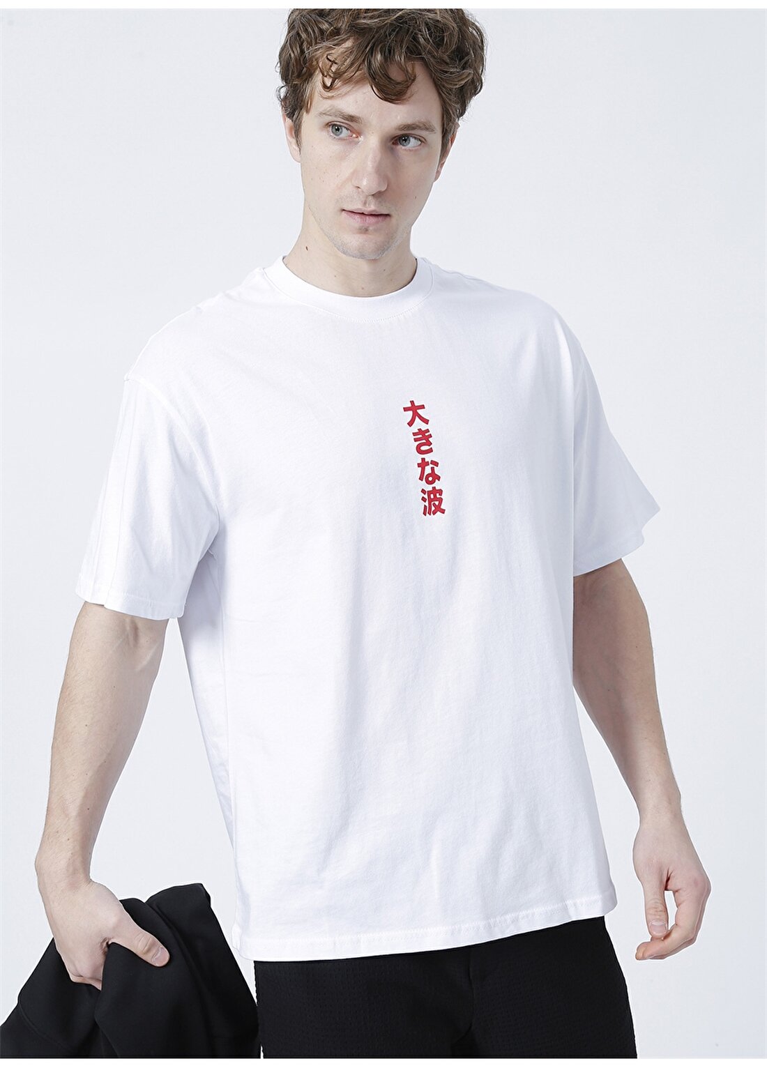 Only & Sons Oversize Baskılı Beyaz Erkek T-Shirt - 22023991_Onsjapanese Ovz Ss Tee