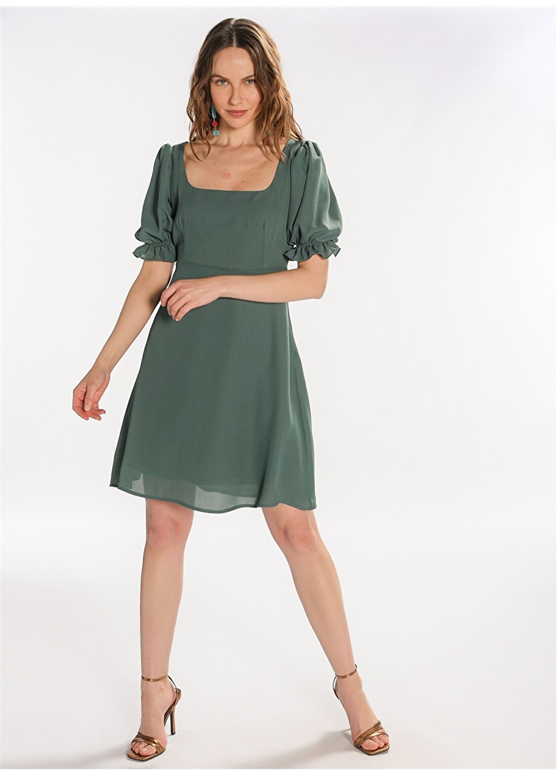 NGSTYLE Yeşil Kadın Elbise NGKSS22EL0011