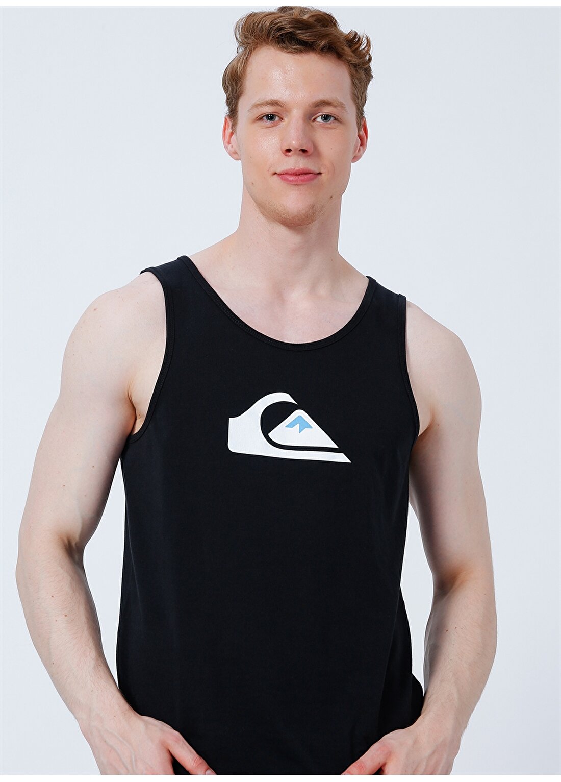 Quiksilver EQYZT06675 Comp Logo Tank Bisiklet Yaka Normal Kalıp Baskılı Siyah Erkek Atlet