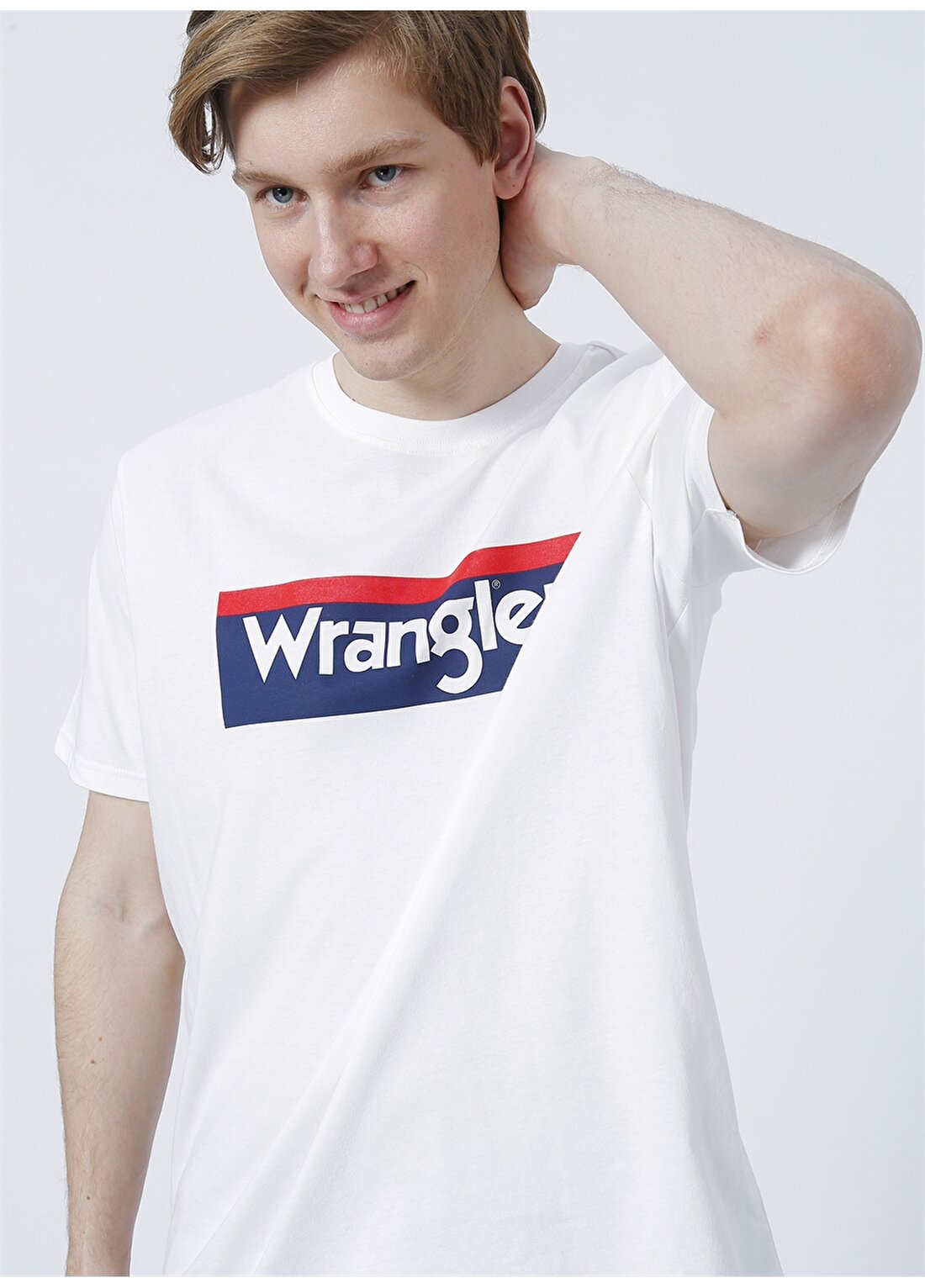 Wrangler O Yaka Baskılı Kırık Beyaz Erkek T-Shirt W7H4D3737
