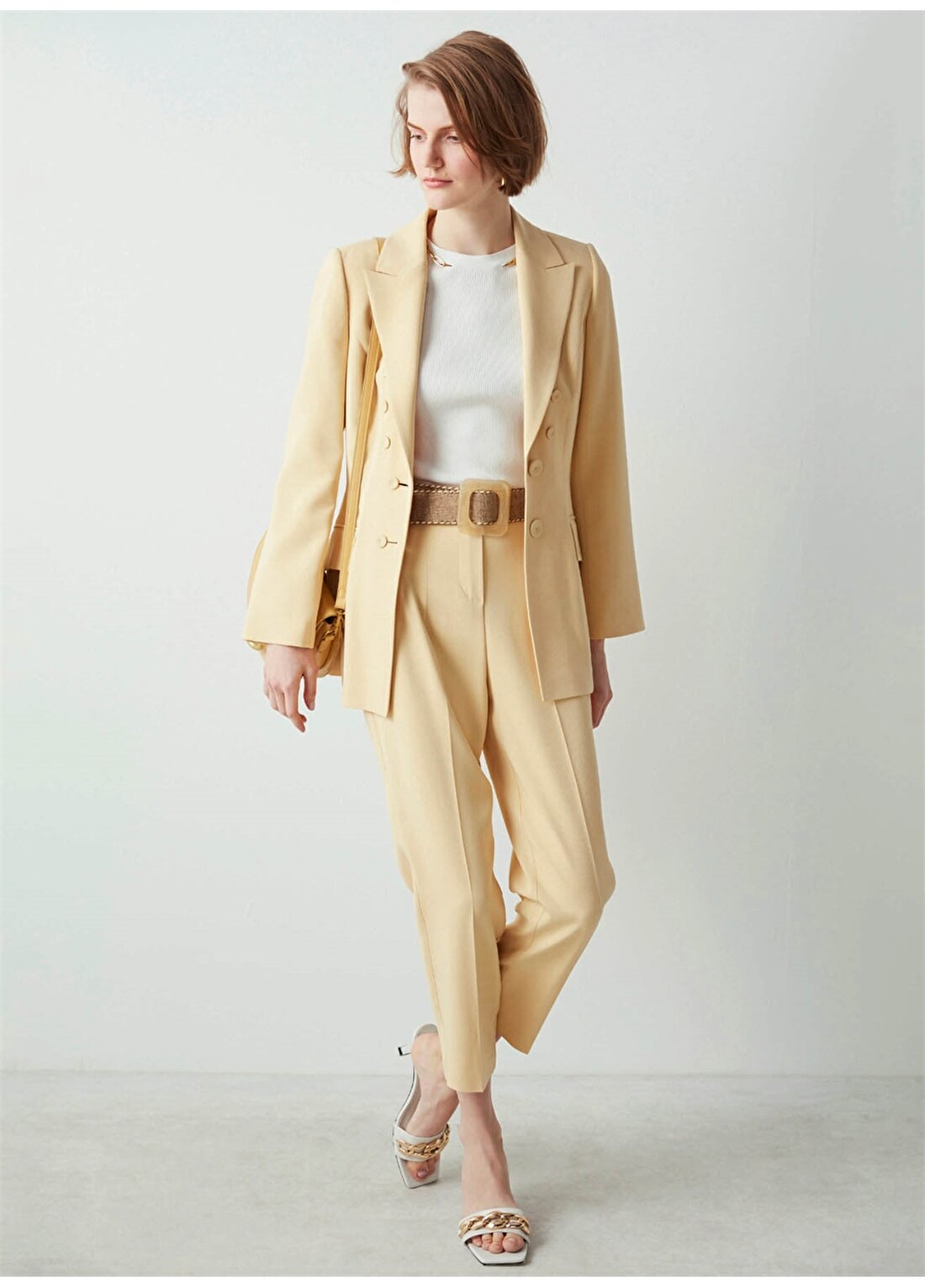 İpekyol Sarı Kadın Blazer Ceket IS1220106014087