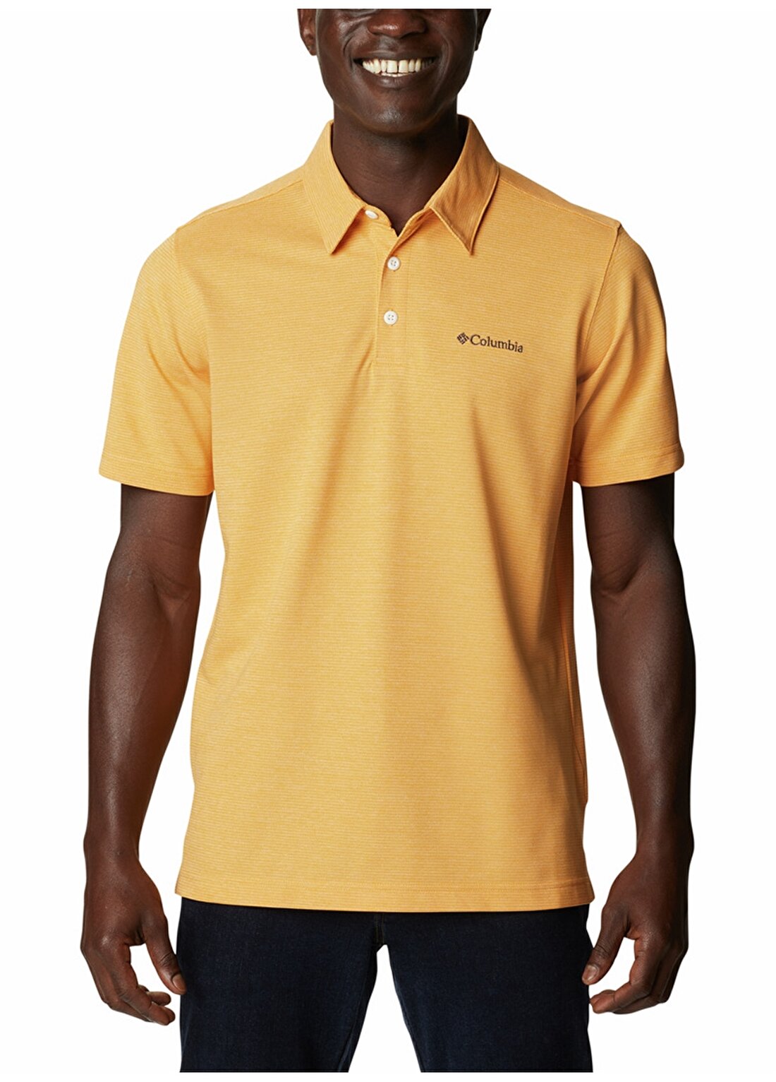 Columbia Sarı Erkek Çizgili Polo T-Shirt 1931941880 880 AM2