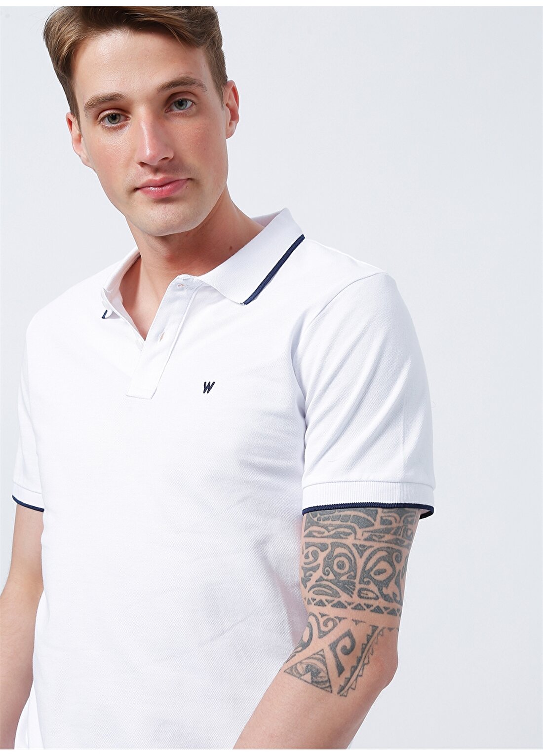 Wrangler Beyaz Erkek Polo T-Shirt W7D5K4XW1_ Polo T-Shirt