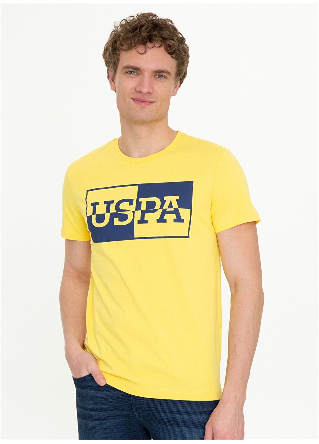 U.S. Polo Assn. G081SZ011.000.1372776 Açık Sarı Erkek T-Shirt