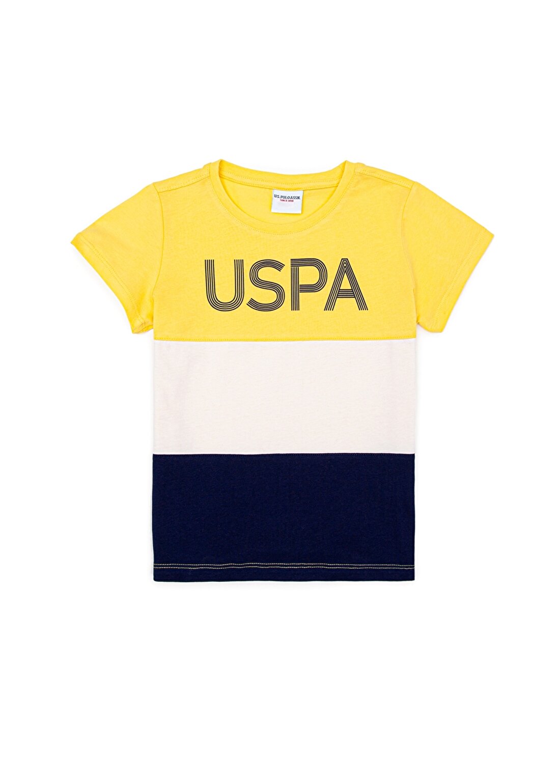 U.S. Polo Assn. Bisiklet Yaka Kısa Kollu Açık Sarı Erkek Çocuk T-Shirt