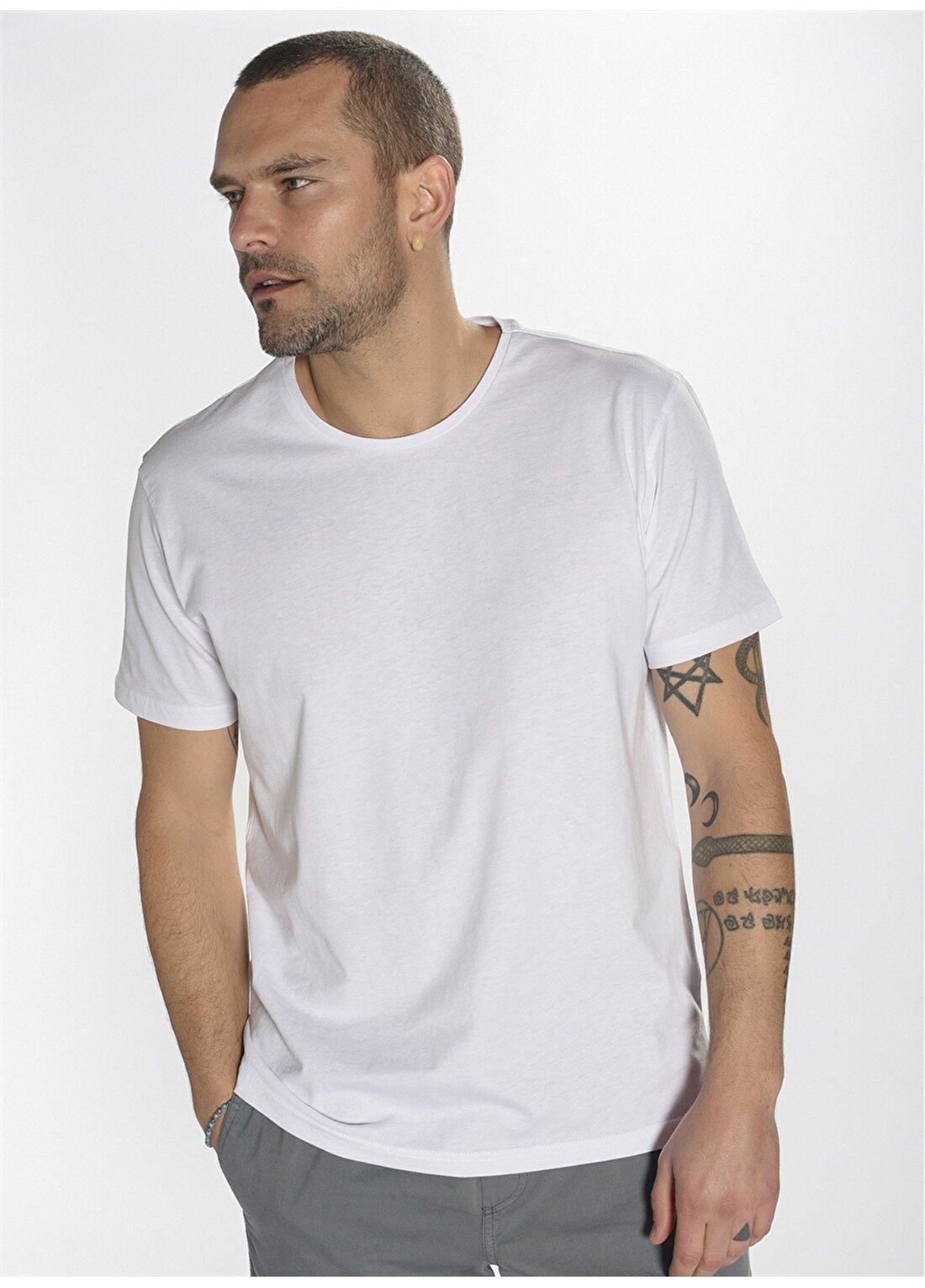 People By Fabrika Beyaz Erkek T-Shirt - PFESS22TS0002