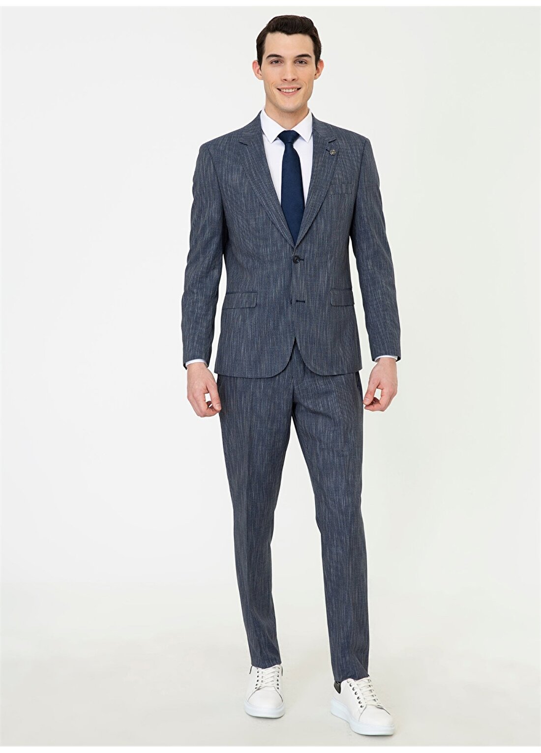 Pierre Cardin E19298/ST Mono Yaka Normal Bel Slim Fit Mikro Açık Lacivert Erkek Takım Elbise