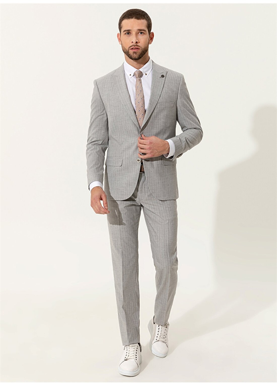 Pierre Cardin T19102/EXT Kırlangıç Yaka Normal Bel Extra Slim Mikro Gri Erkek Takım Elbise
