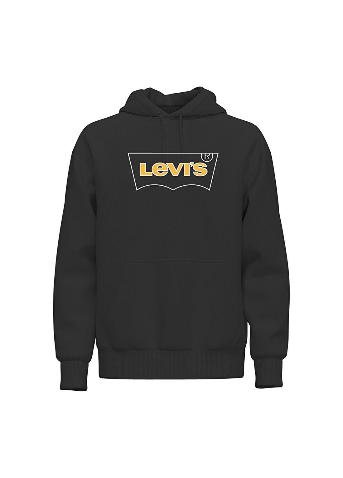 Levis T2 Relaxed Graphic Lse Outline Bw Kapüşonlu Normal Kalıp Baskılı Siyah Erkek Sweatshirt
