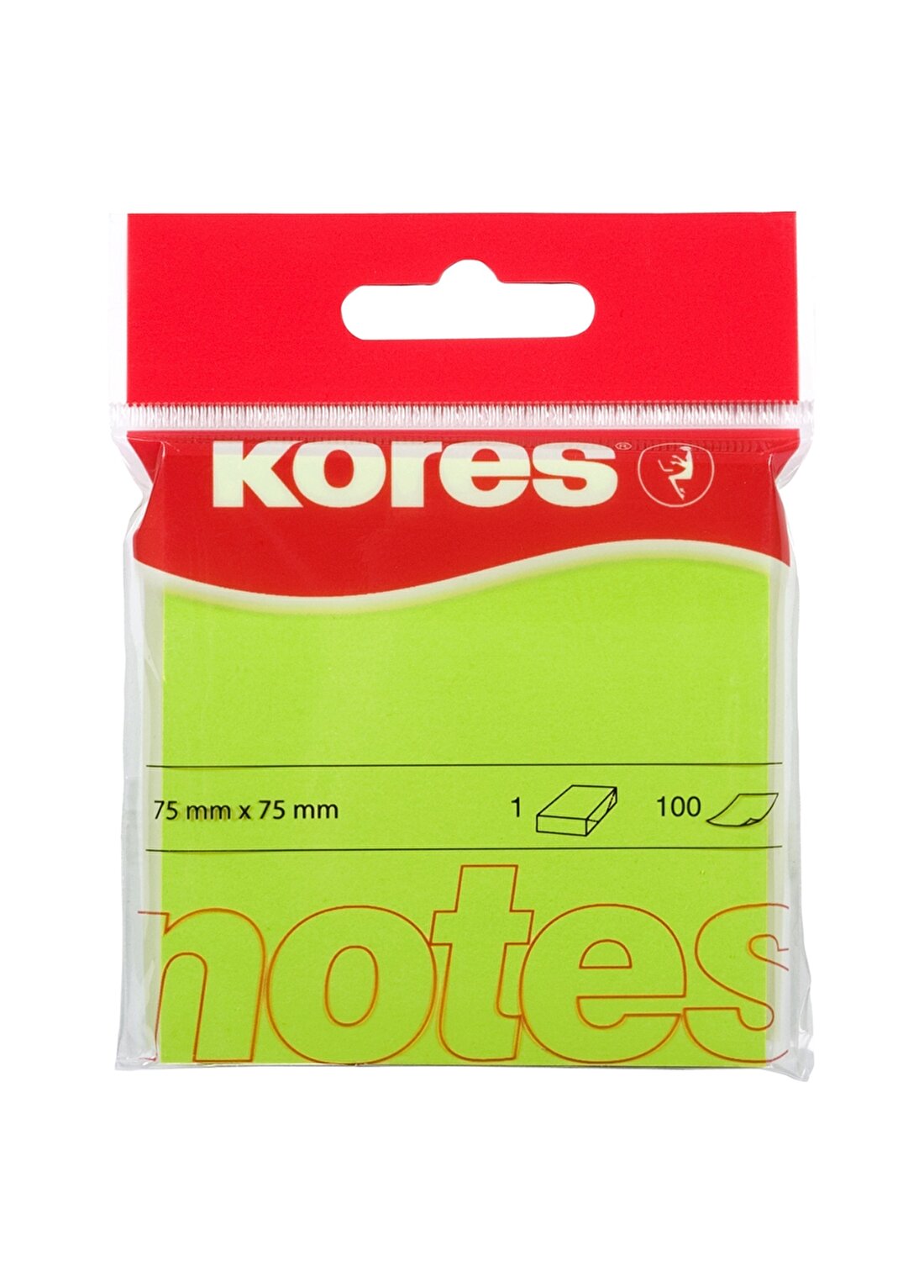 Kores Yeşil Çocuk Not Kağıdı Not Kağıdı 75X75mm 100 Ypr Yeşil
