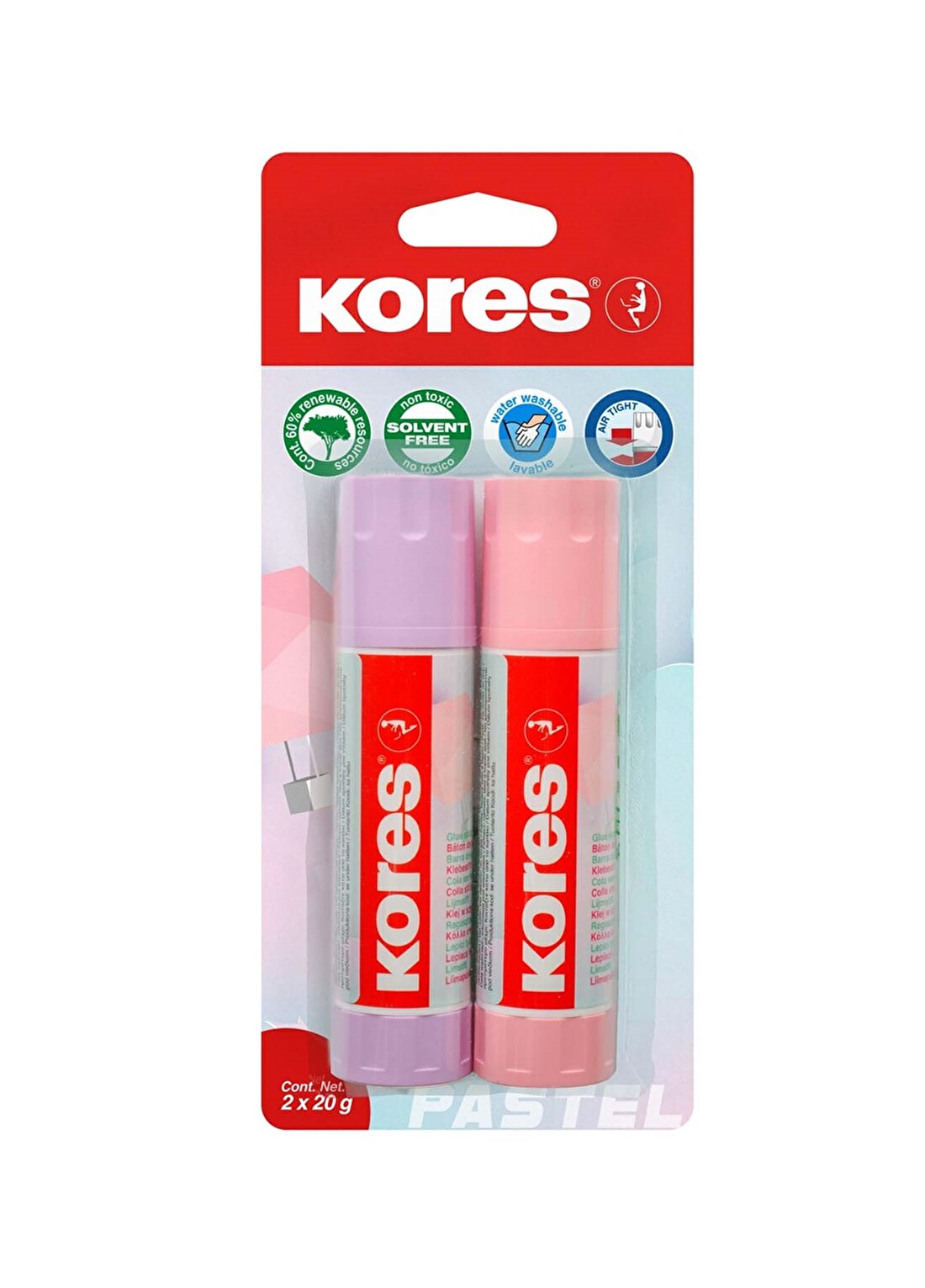 Kores Beyaz Yapıştırıcı Glue Stick Yapıştırıcı 2 X 20Gr