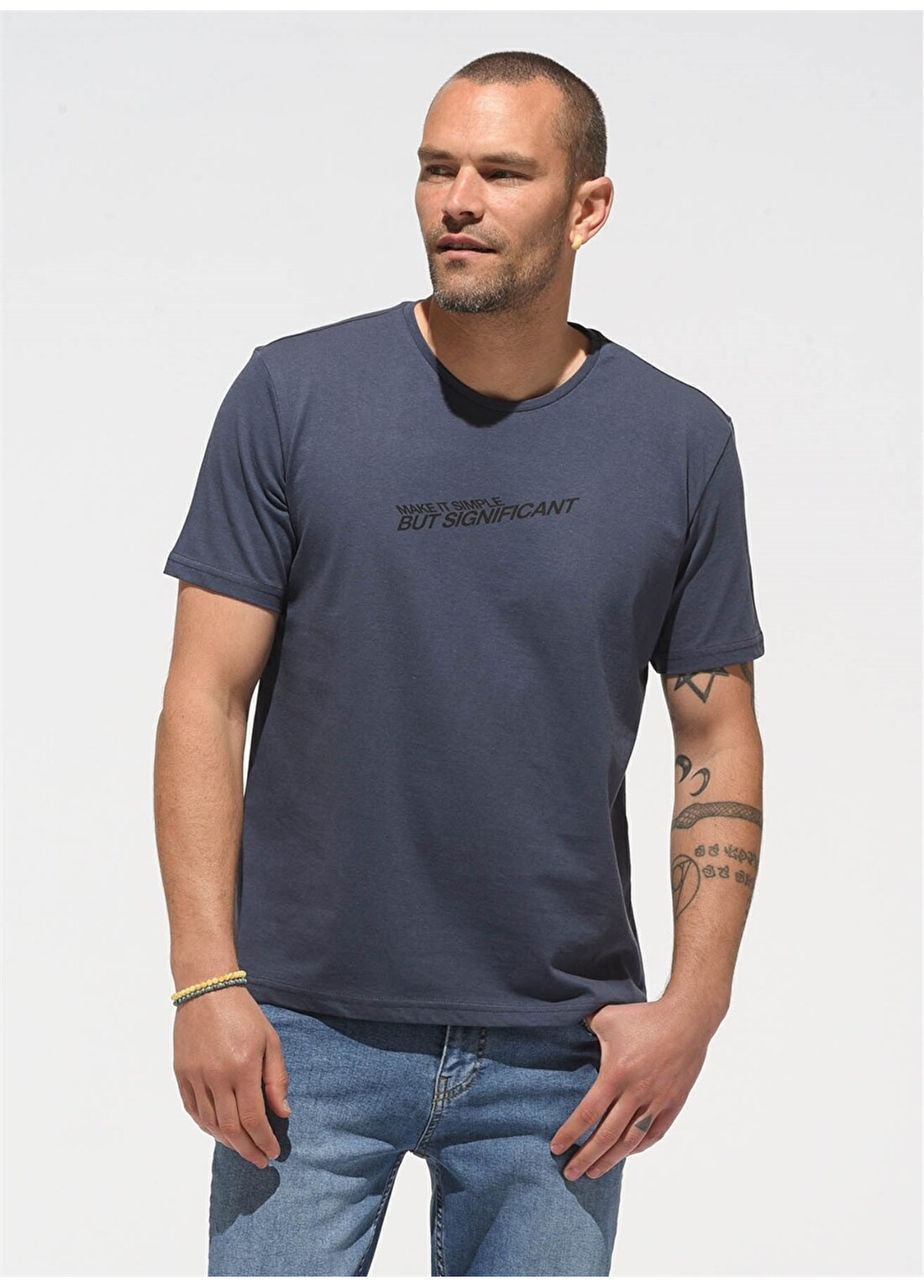 People By Fabrika Füme Erkek T-Shirt PFESS22TS0108