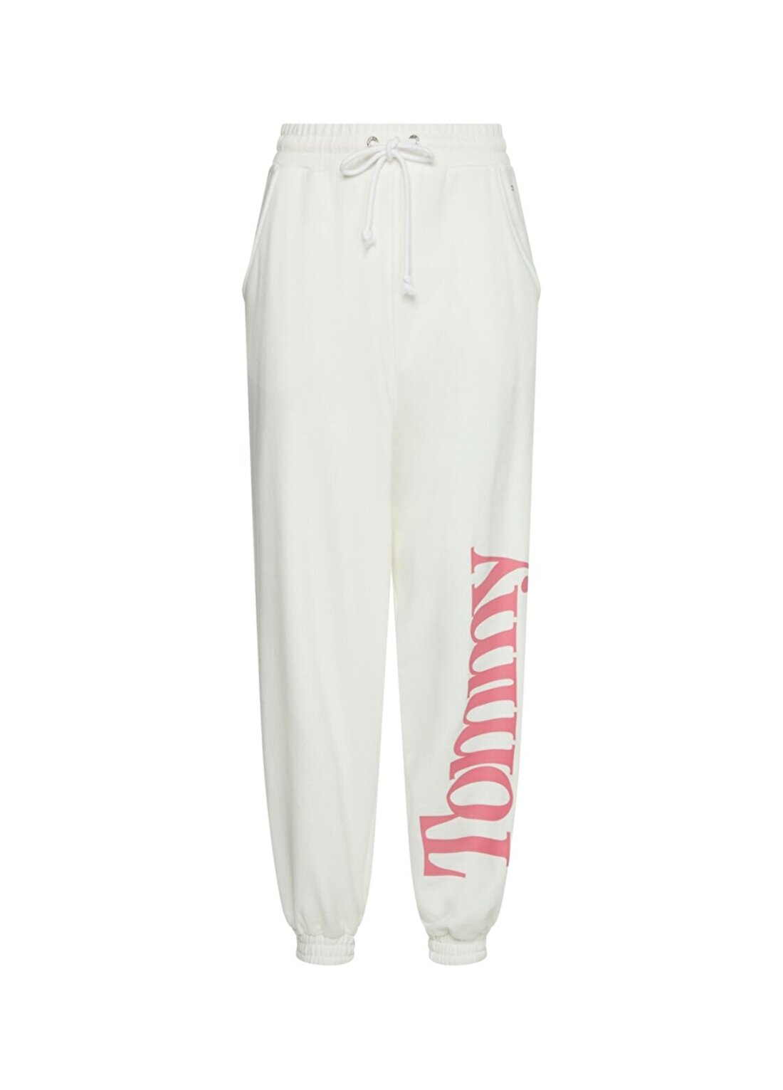 Tommy Jeans Lastikli Rahat Kalıp Beyaz Kadın Eşofman Altı DW0DW13760YBL