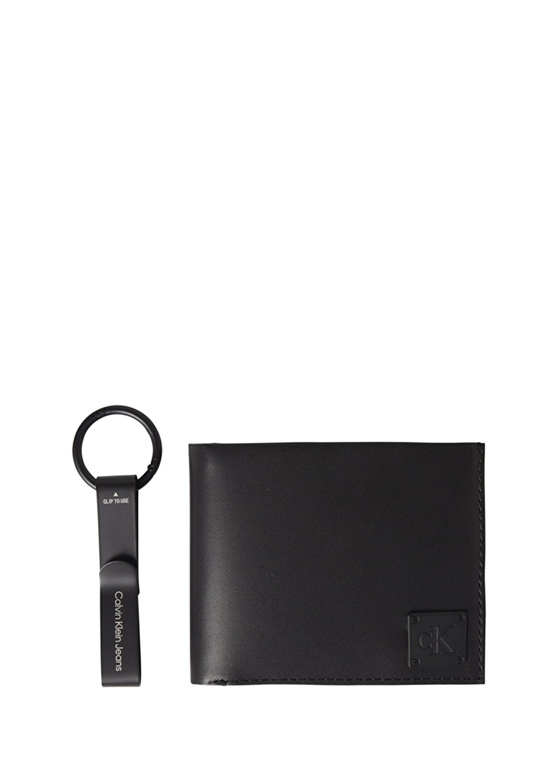 Calvin Klein Siyah Erkek Cüzdan-Anahtarlık Tk BIFOLD W/COIN + DRING KEYFOB