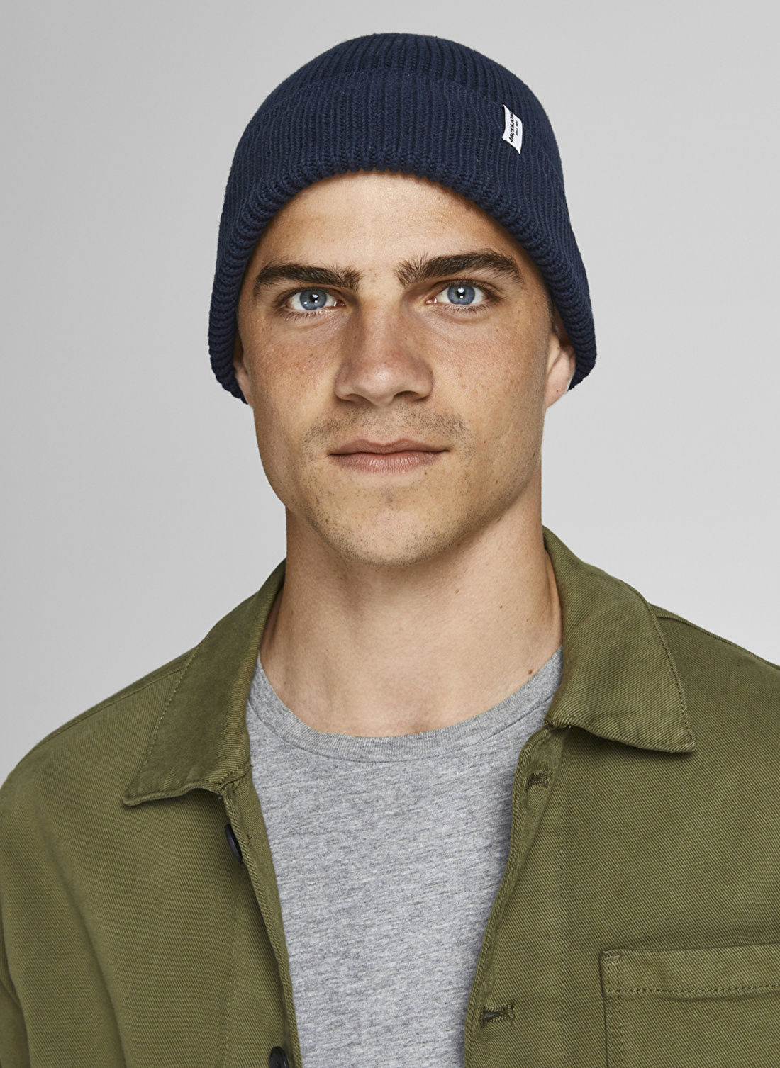 Jack & Jones  Regular Fit Koyu Lacivert Erkek Organik Pamuk Bere 12193386_JACBRINK BEANIE LN