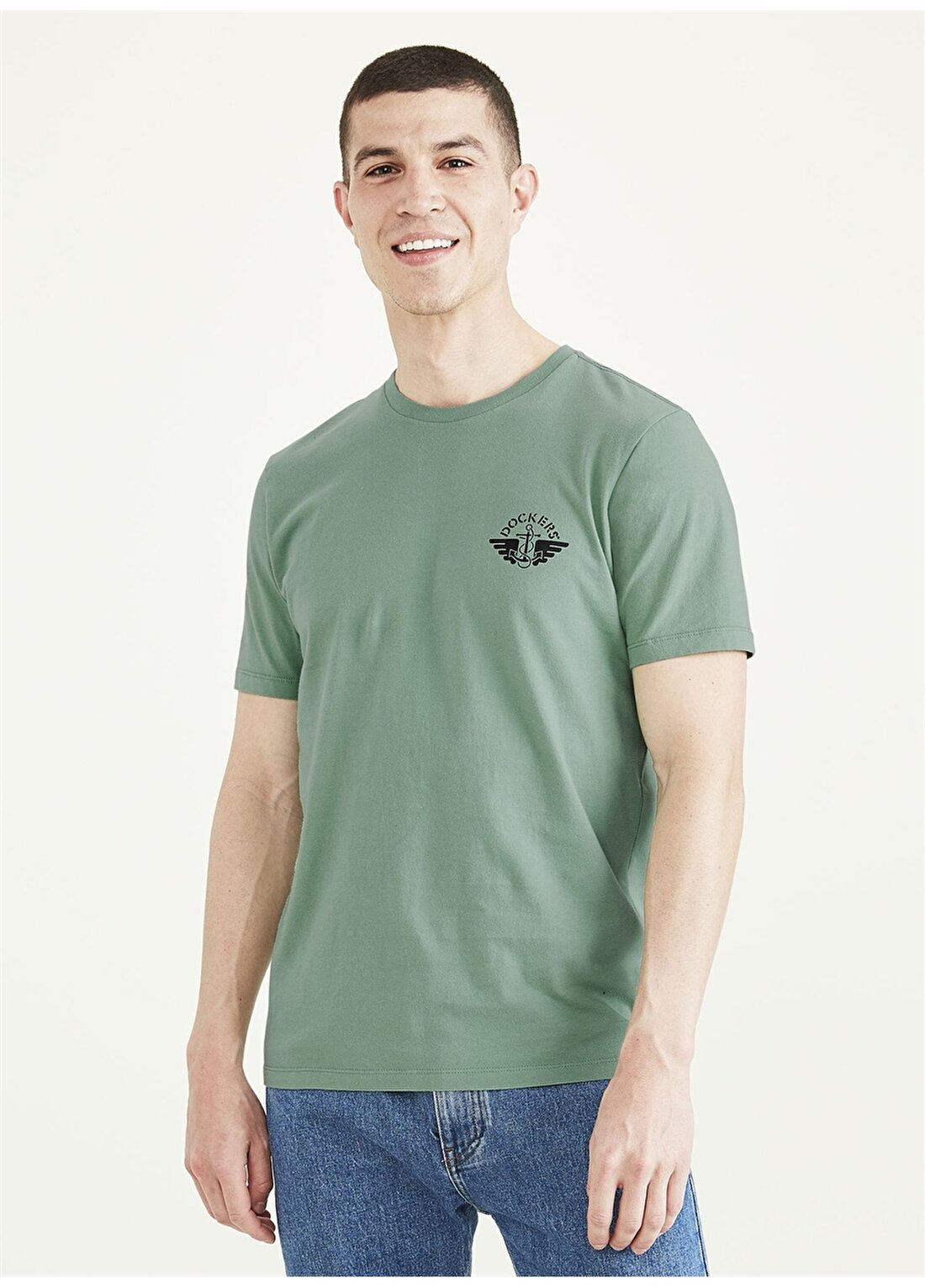 Dockers Slim Fit Yeşil Erkek Logo T-Shirt A1103-0133