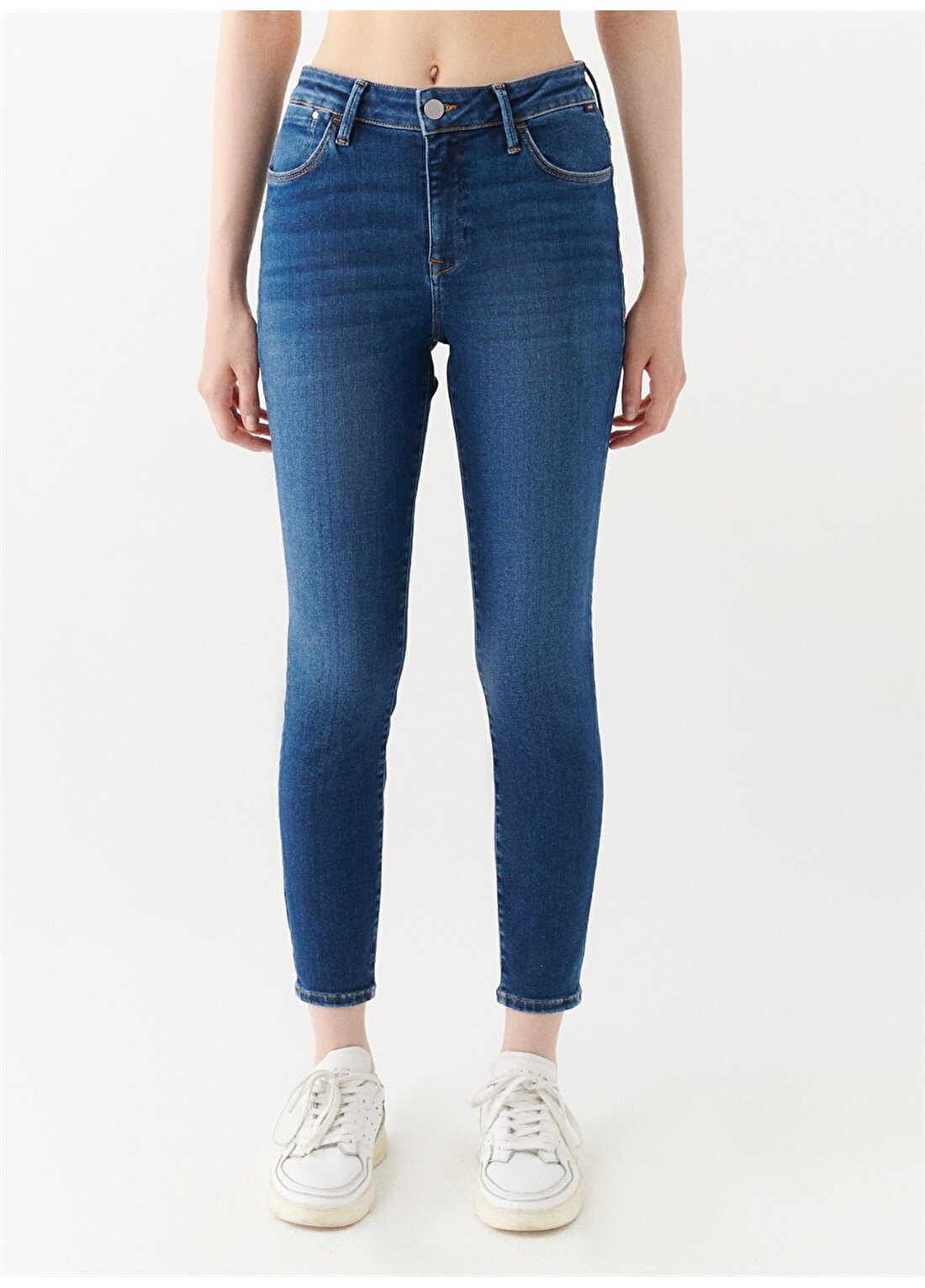 Mavi Yüksek Bel Ankle Paça Skinny Fit Kadın Denim Pantolon M100328-82965 TESS Dark Premium Blu
