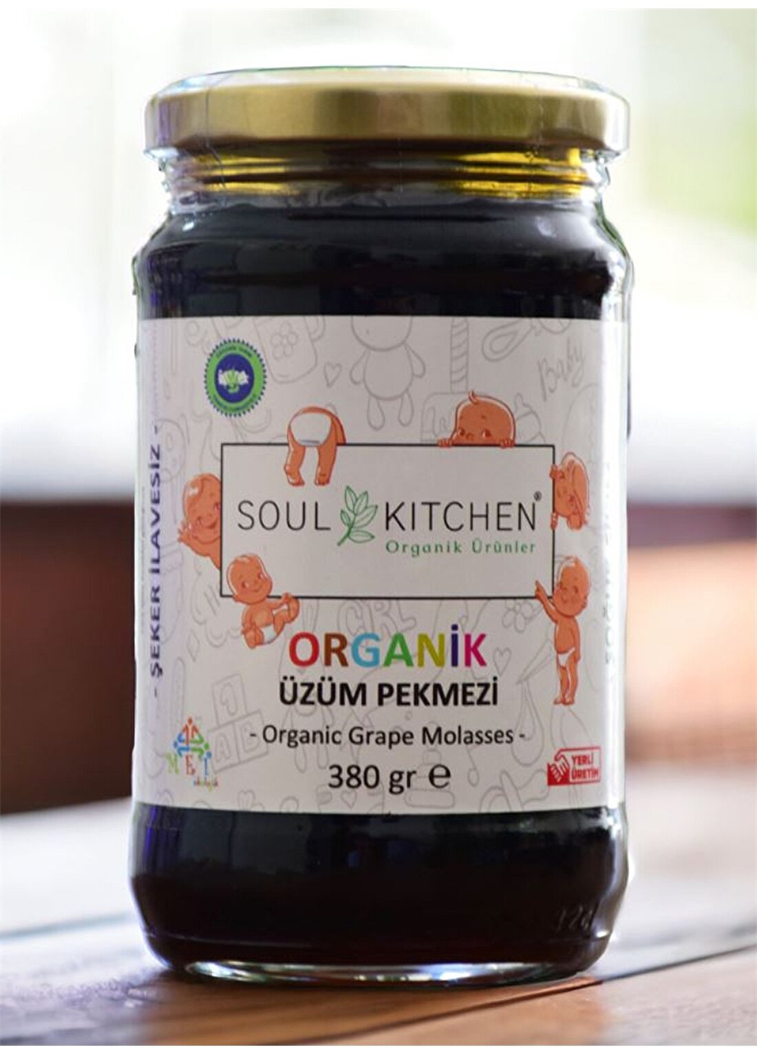 Soul Kitchen Organik Bebek Üzüm Pekmezi 380Gr (Soğuk Sıkım) (Şeker İlavesiz)