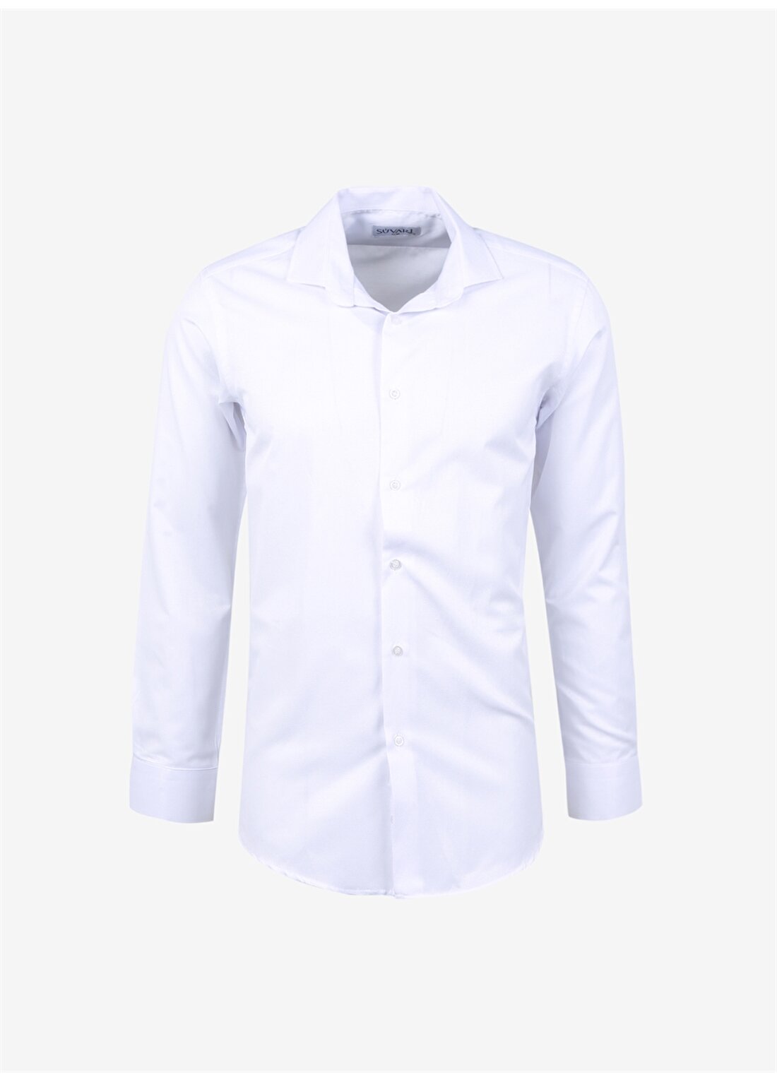 Süvari Slim Fit Klasik Yaka Armürlü Beyaz Erkek Gömlek GM2024700333