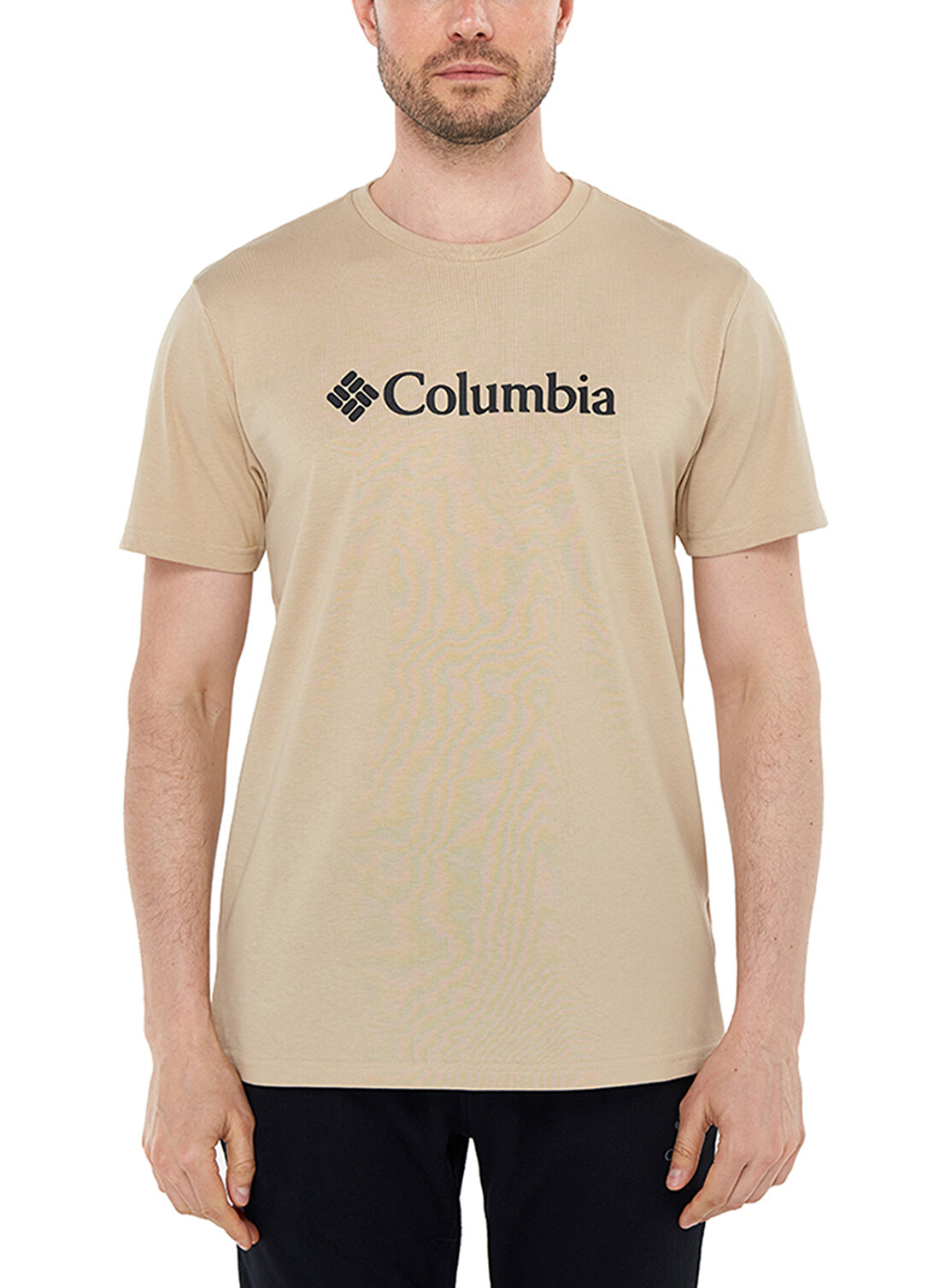 Columbia O Yaka Baskılı Deve Tüyü Erkek T-Shirt CS0287 CSC M BASIC BIG LOGO BRUSHED