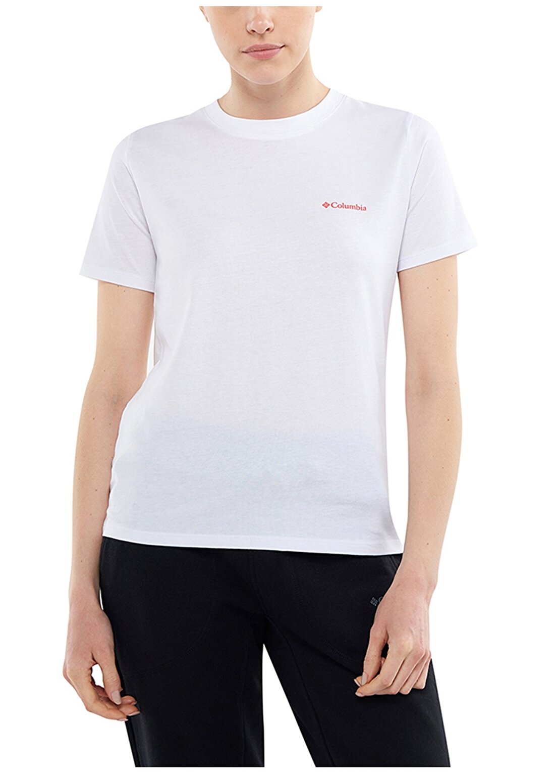 Columbia Beyaz Kadın O Yaka T-Shirt CS0301 CSC W BASIC SM LOGO SS TEE