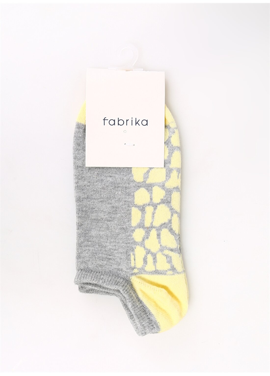 Fabrika Gri - Sarı Kadın Sneaker Çorabı AYT62