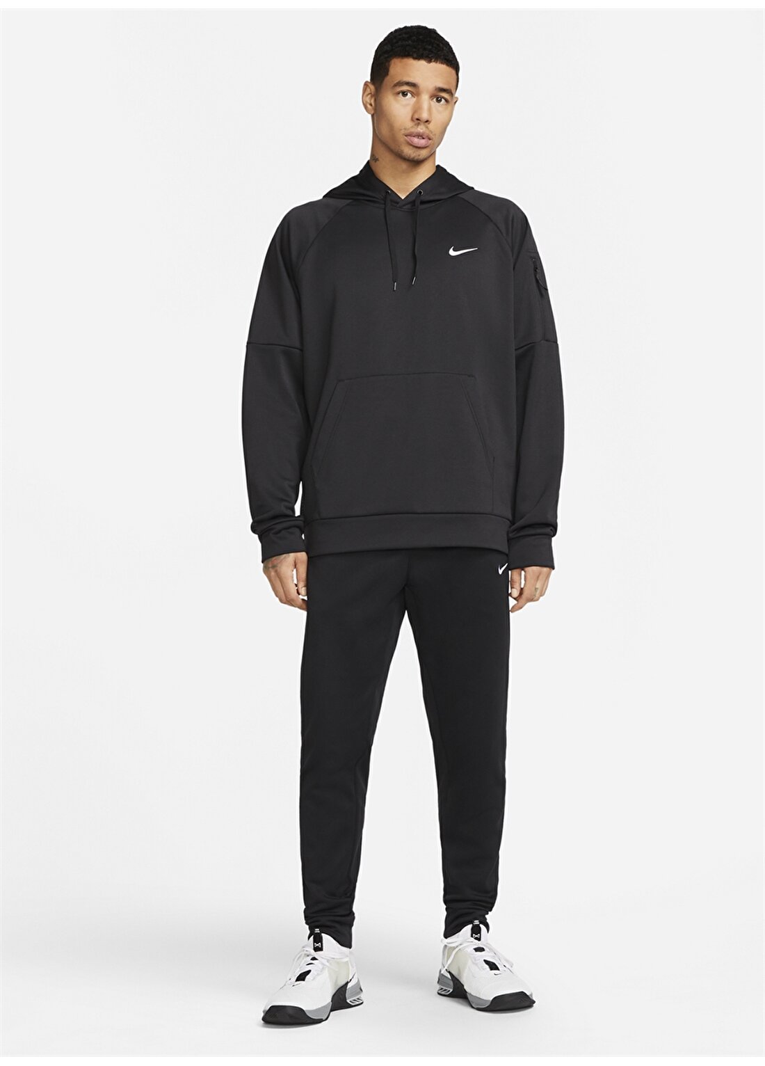 Nike Siyah - Gri - Gümüş Kapüşonlu Erkek Sweatshirt DQ4834-010 M NK TF HD PO