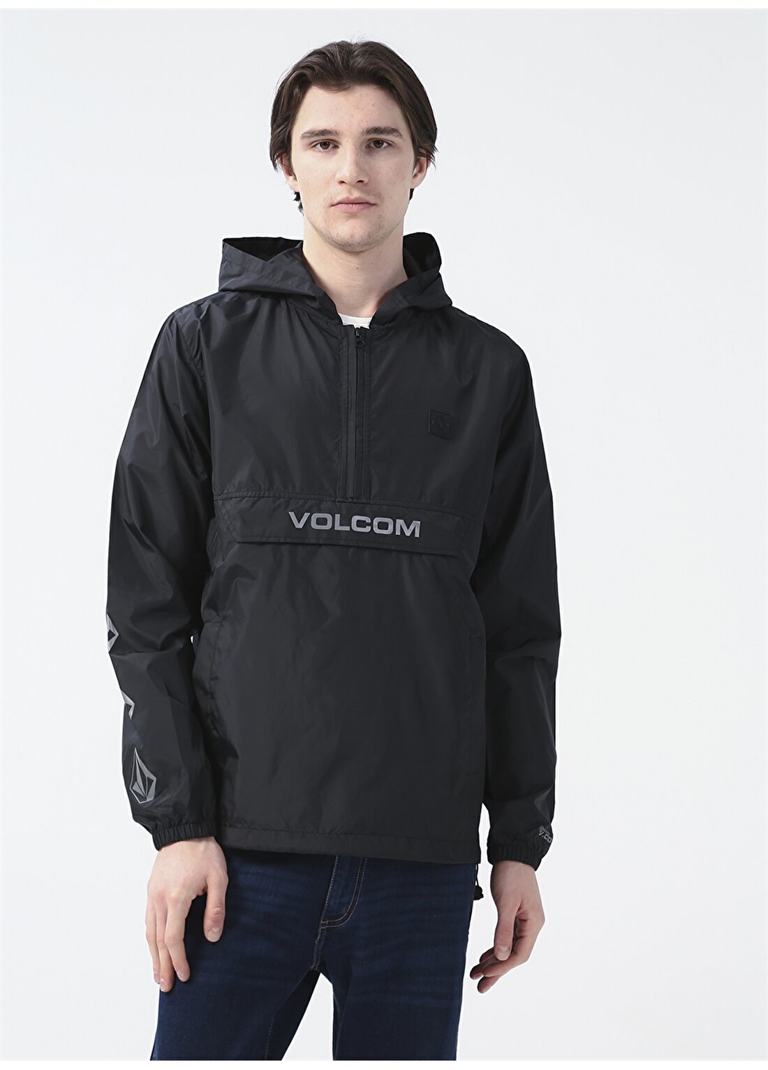 Volcom Siyah Erkek Kayak Montu Baskılı Zip Ceket Volcom Earth Tripper Blk Mont