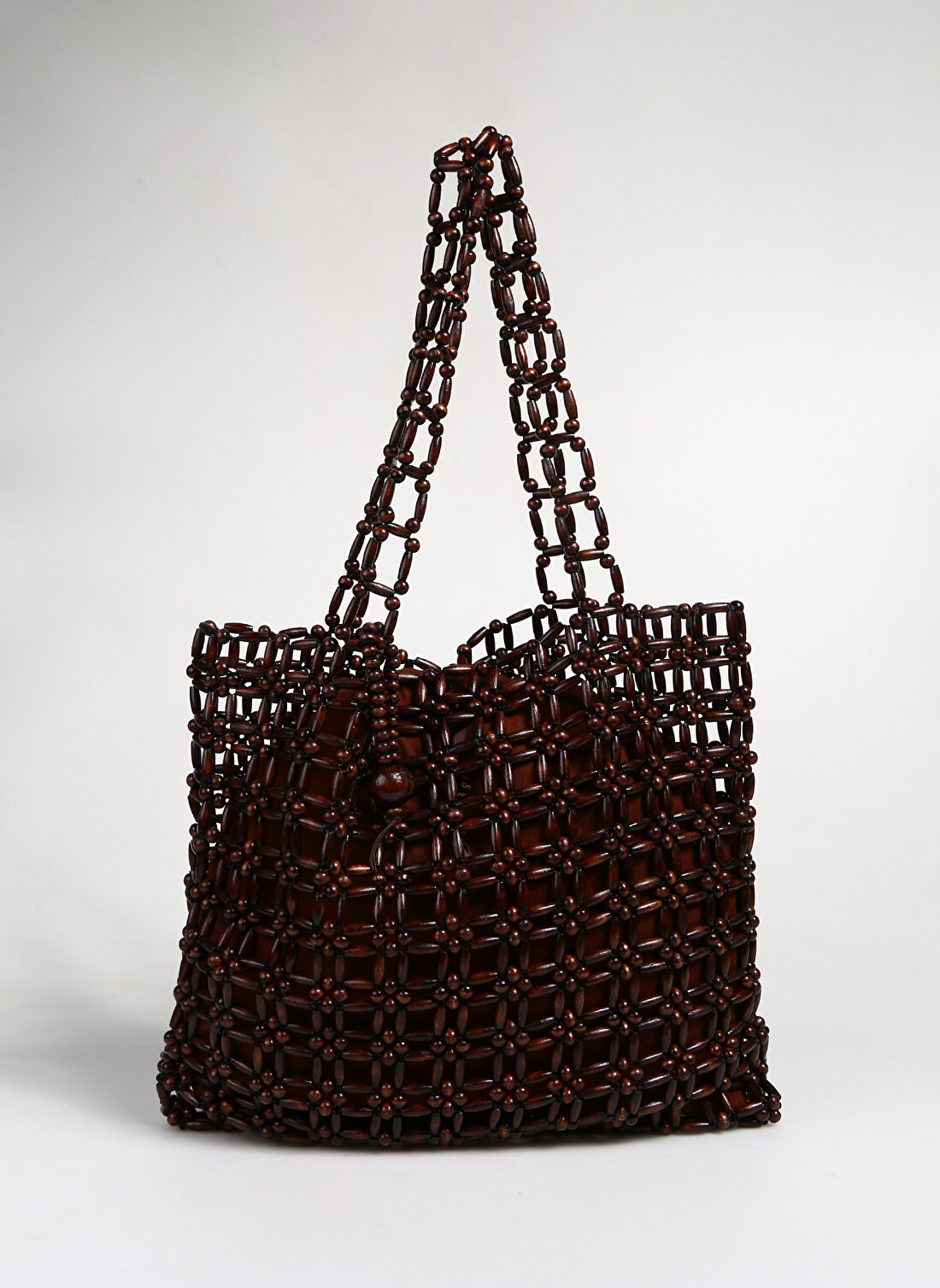 Fabrika Kahve Kadın 43x37x3 cm Ahşap Tote Çanta FLORIAN