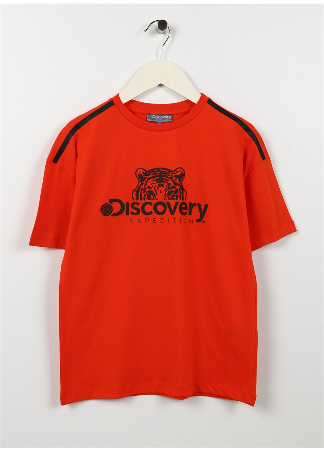 Discovery Expedition Turuncu Erkek Çocuk Bisiklet Yaka Kısa Kollu Baskılı T-Shirt TENT BOY