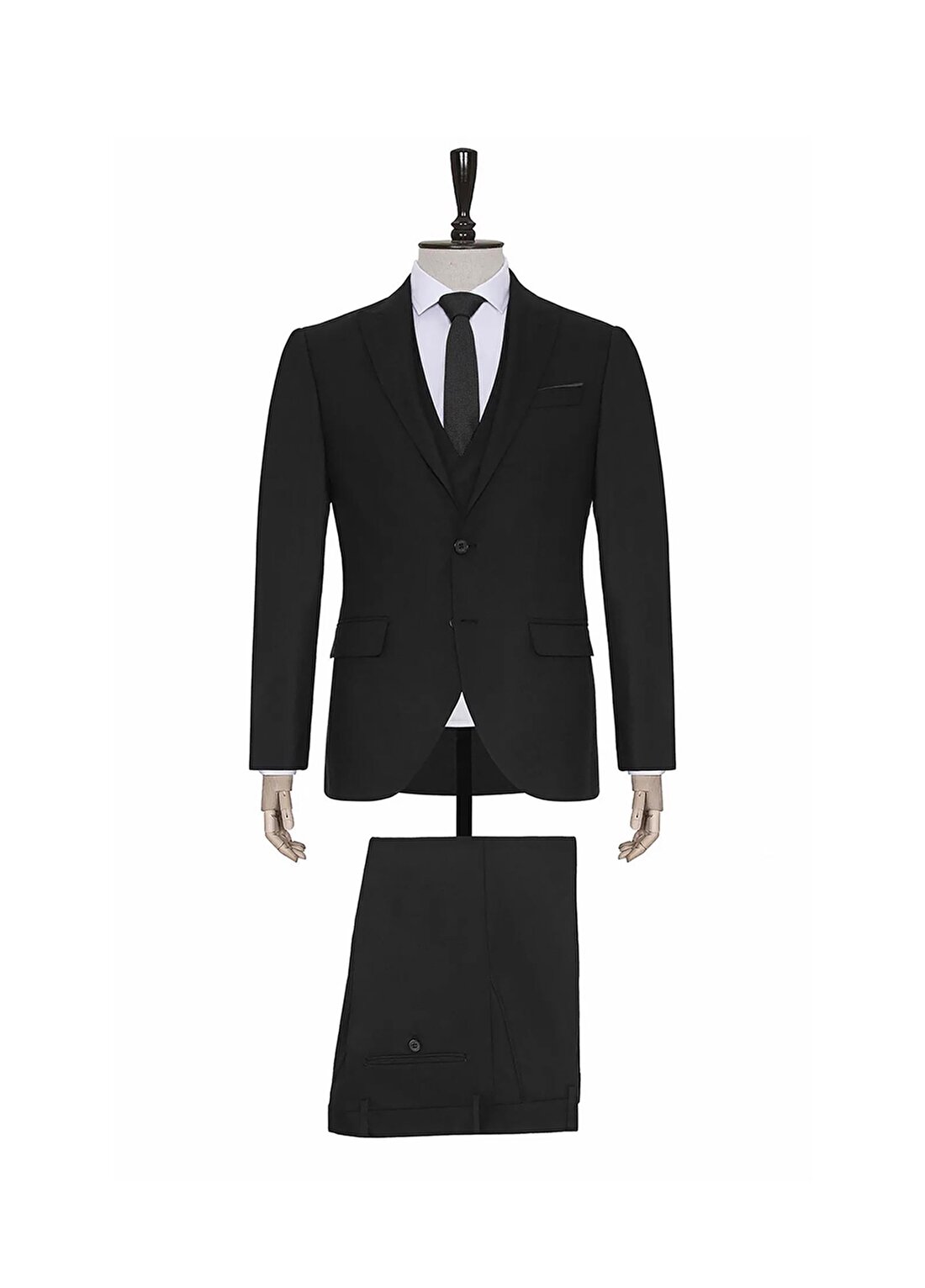 Süvari Normal Bel Slim Fit Siyah Erkek Takım Elbise TK1020200160