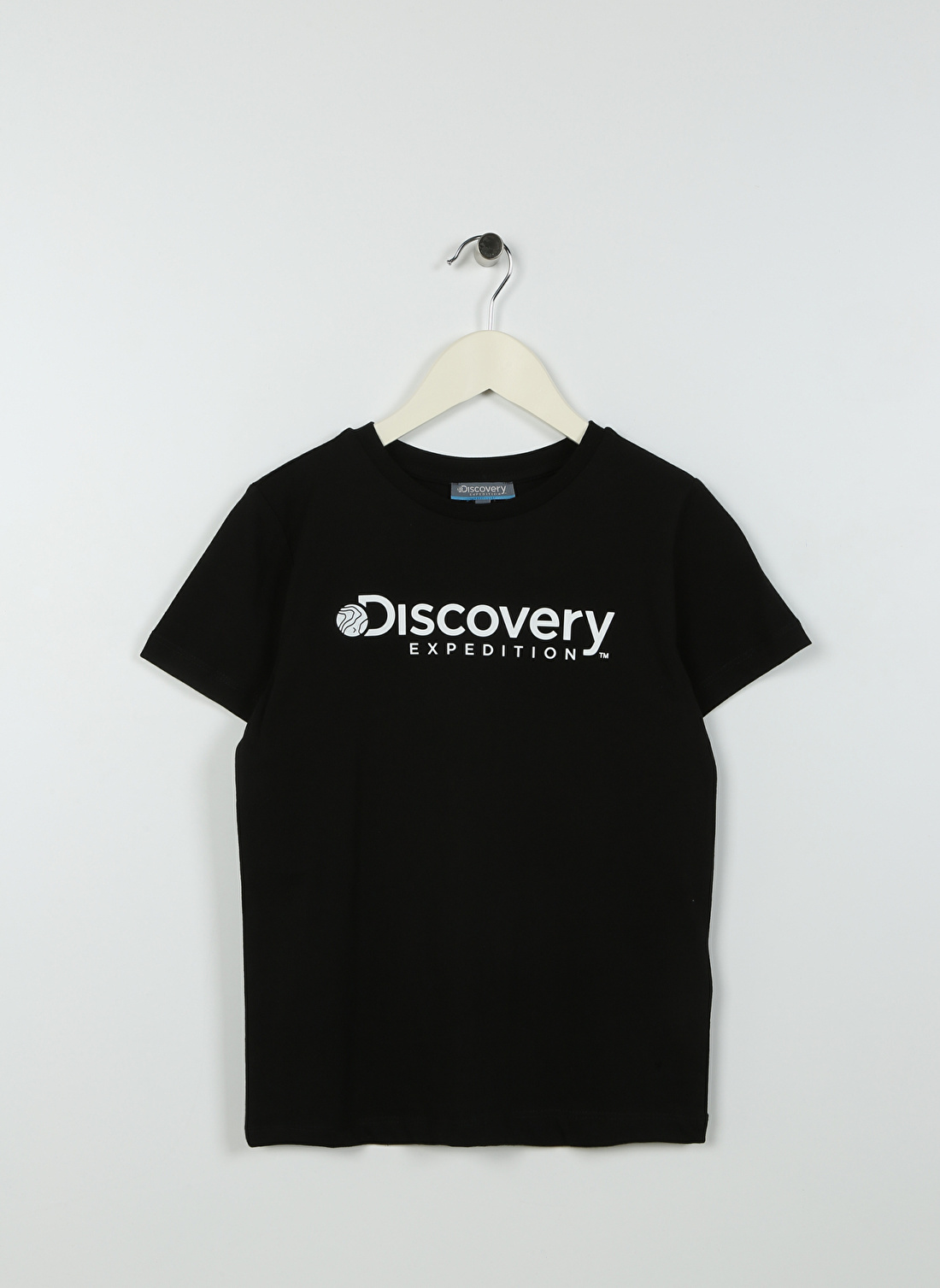 Discovery Expedition Siyah Kız Çocuk Bisiklet Yaka Kısa Kollu Baskılı T-Shirt ROGERS GIRL  