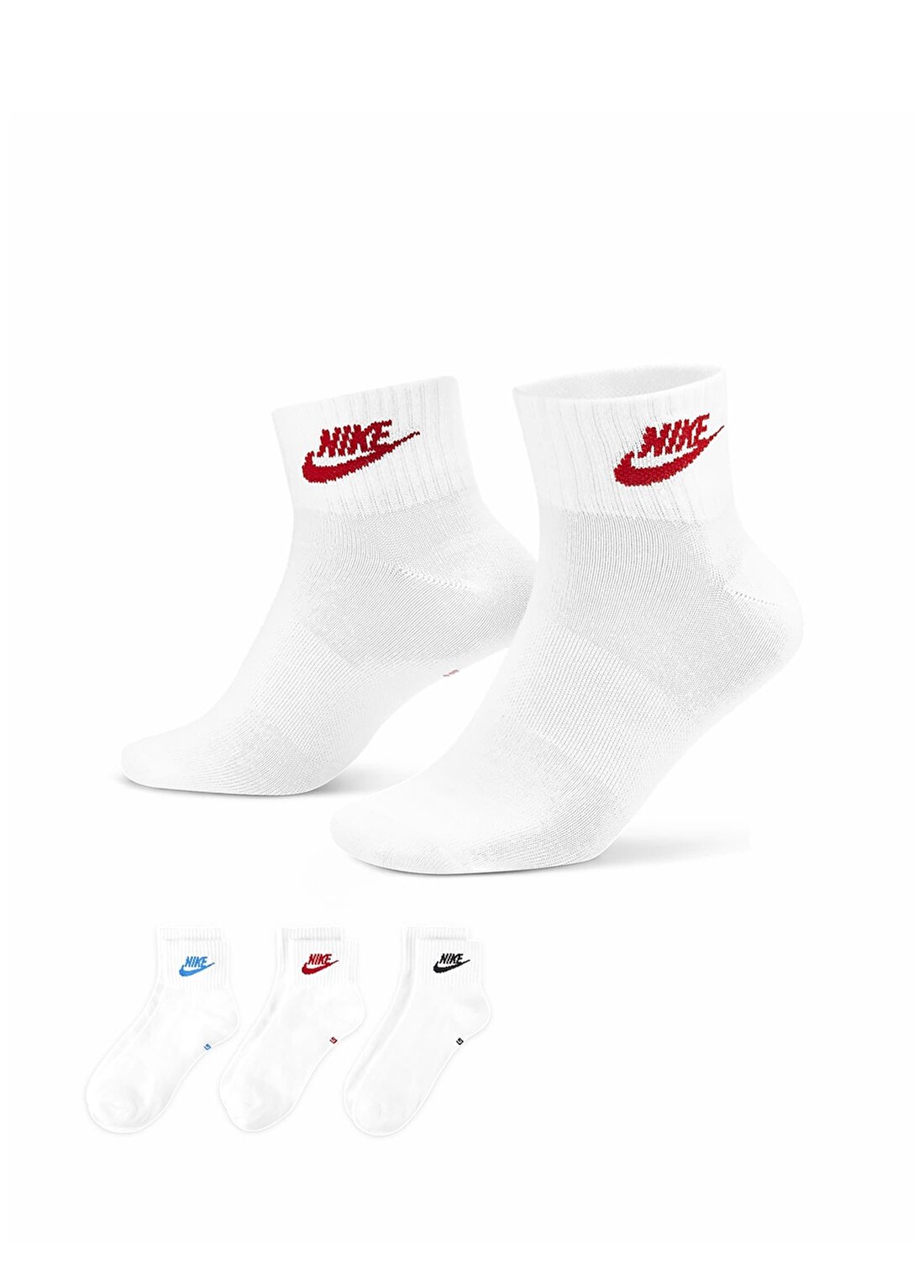 Nike Unisex Beyaz Çorap DX5074-911 Ankle Socks (3 Pairs)