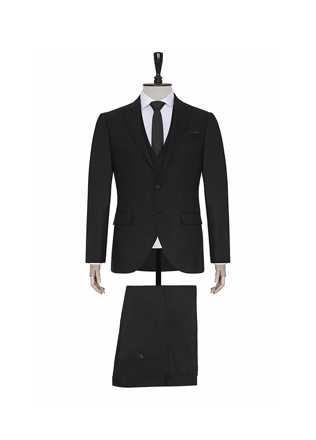 Süvari Normal Bel Slim Fit Siyah Erkek Takım Elbise TK1020000241