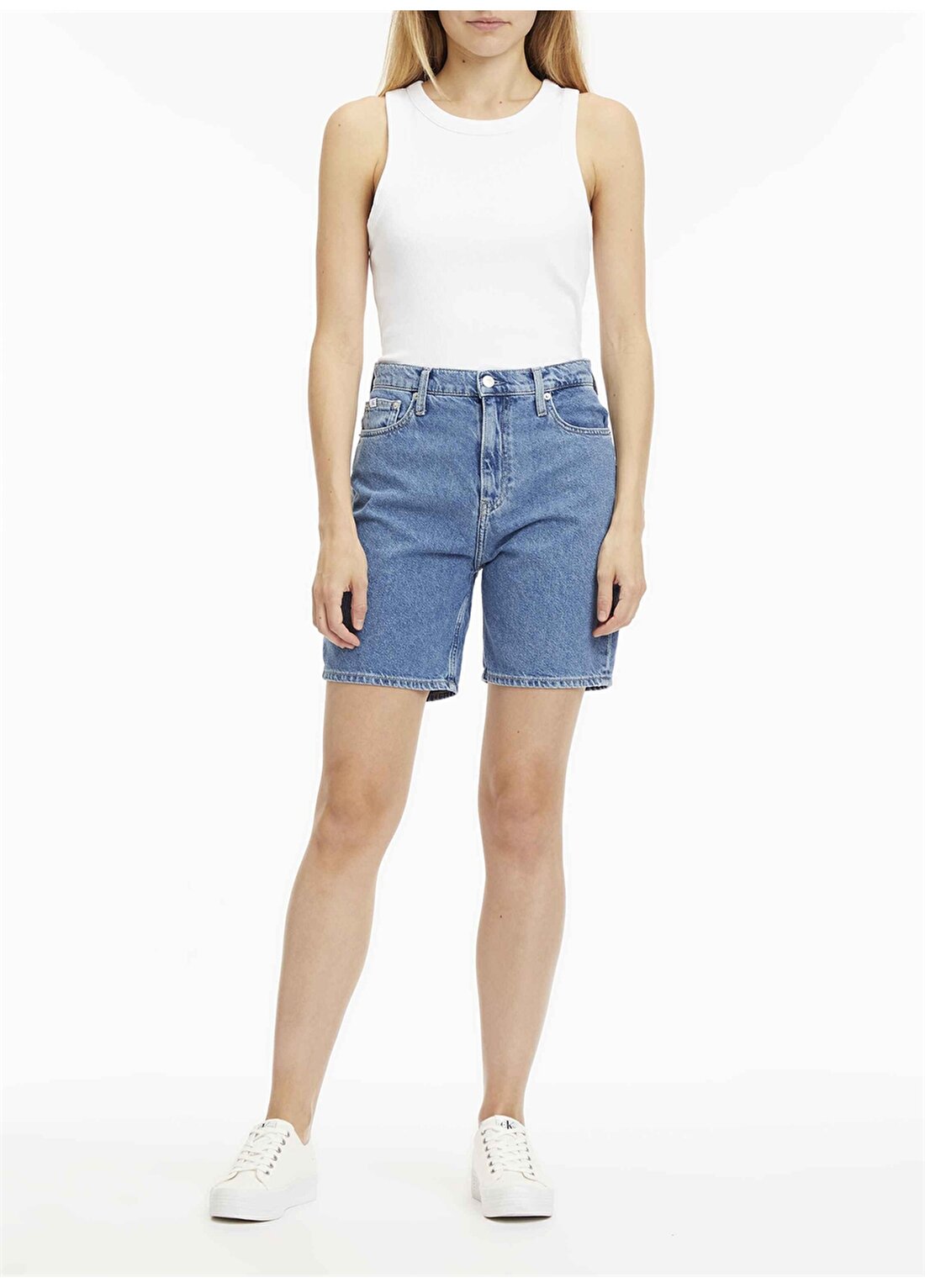 Calvin Klein Jeans Mavi Kadın Blok Denim Şort J20J2211811A4