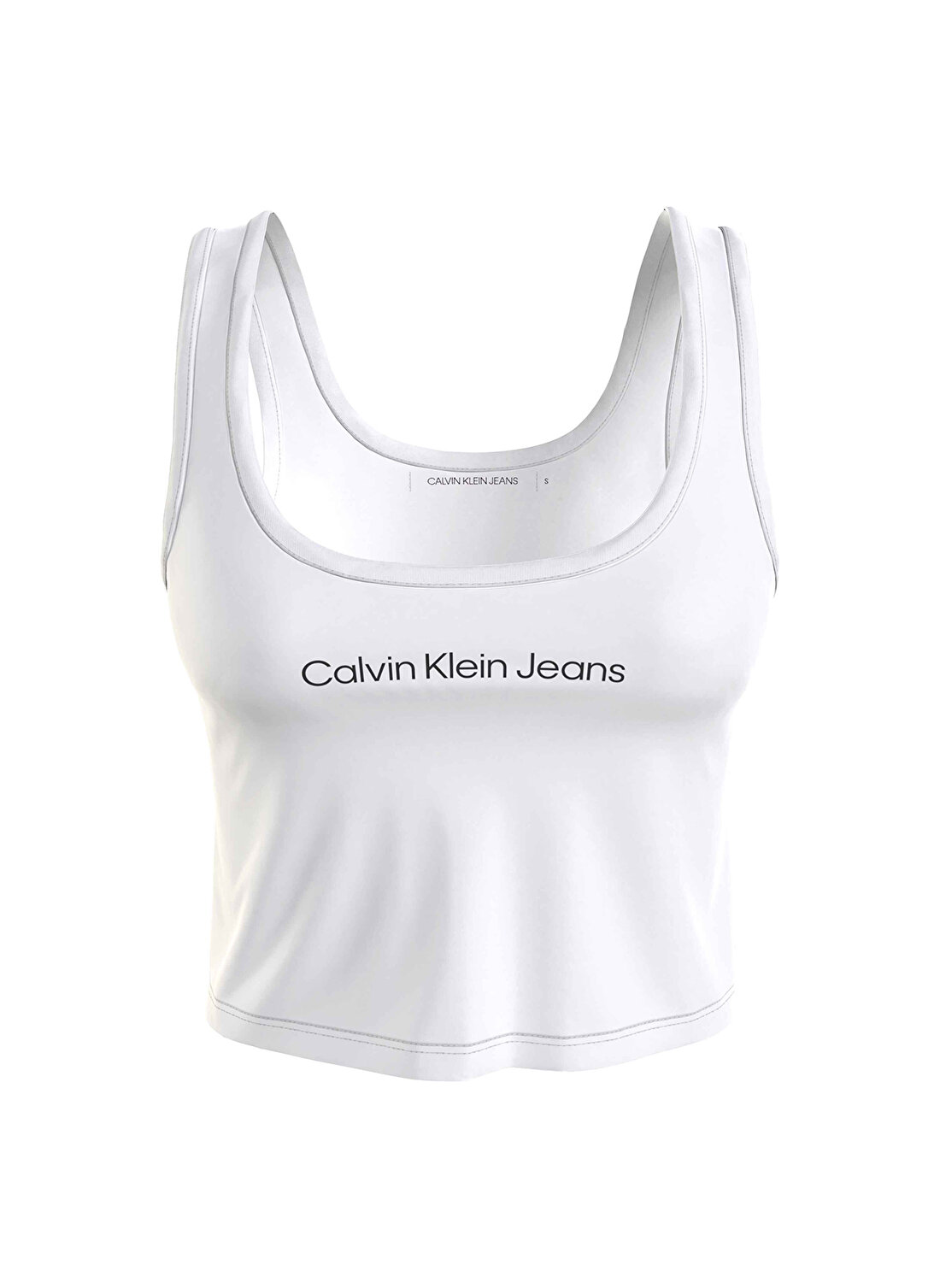 Calvin Klein Jeans Beyaz Kadın Bisiklet Yaka Kolsuz T-Shirts J20J221064YAF 