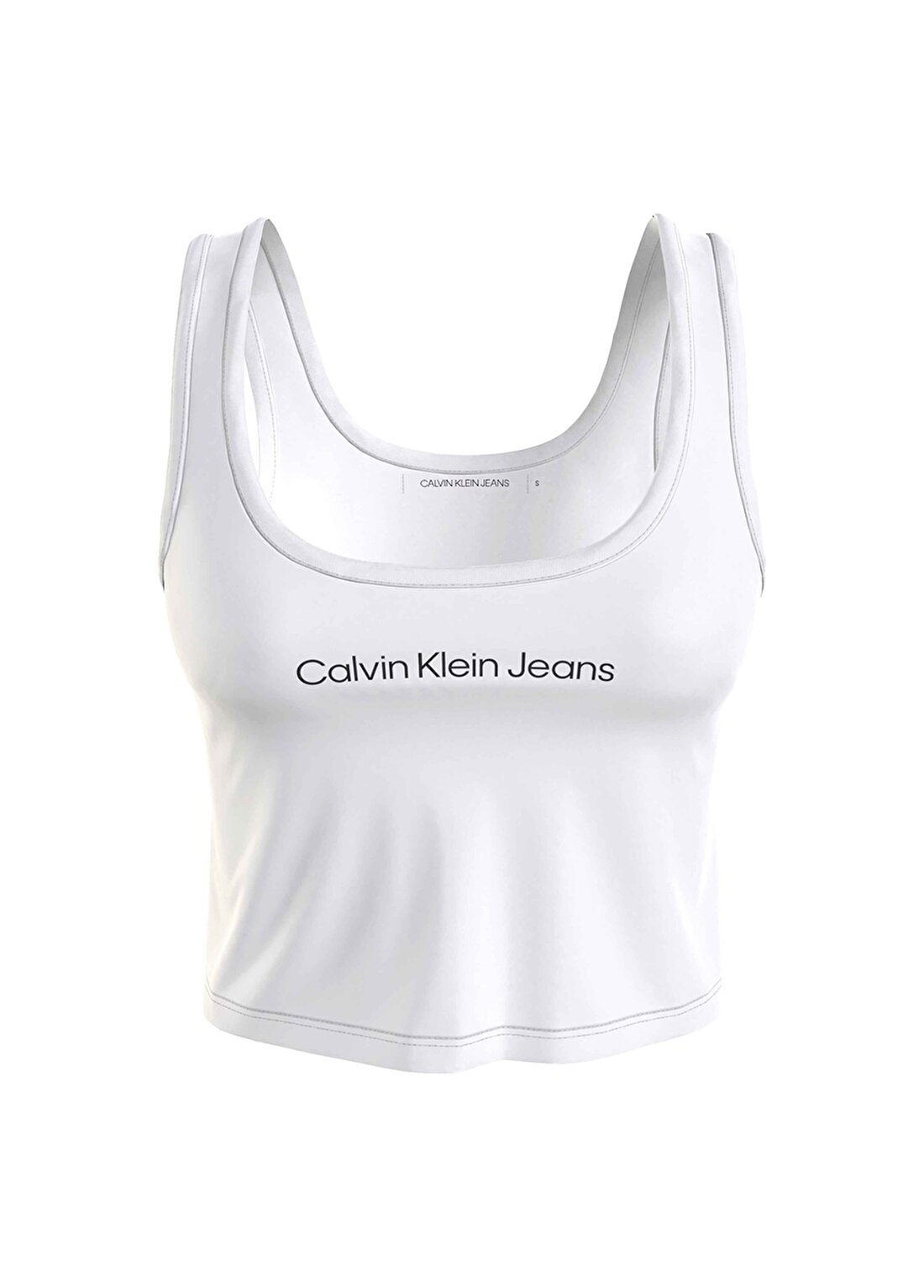 Calvin Klein Jeans Beyaz Kadın Bisiklet Yaka Kolsuz T-Shirts J20J221064YAF