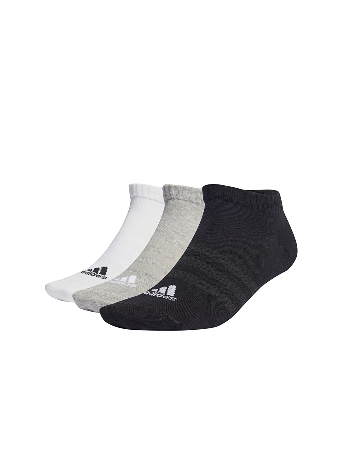 Adidas Gri - Beyaz - Siyah Unisex 3Lü Spor Çorap IC1337 T SPW LOW 3P