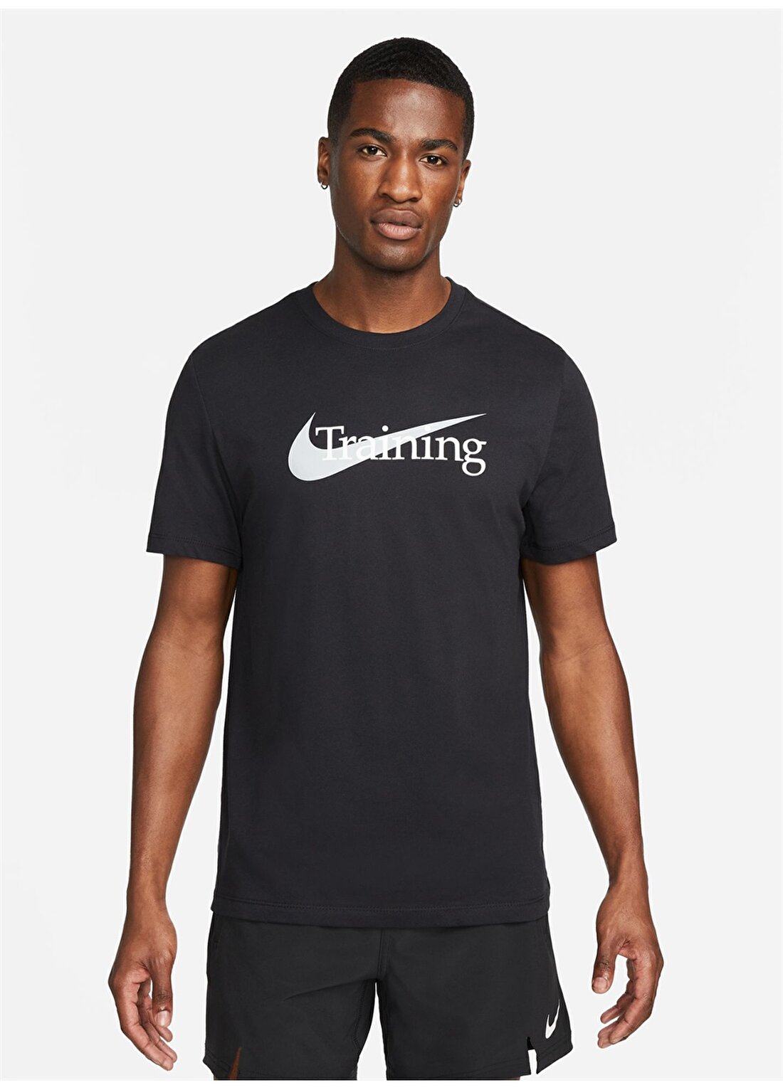 Nike Siyah Erkek Bisiklet Yaka T-Shirt CZ7989-010 M NK DFC TEE SW TRAINING