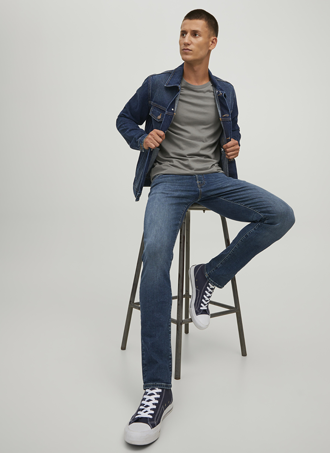 Jack & Jones Düşük Bel Slim Fit Lacivert Erkek Denim Pantolon 12223628_JJIGLENN JJIFOX JOS 547 50