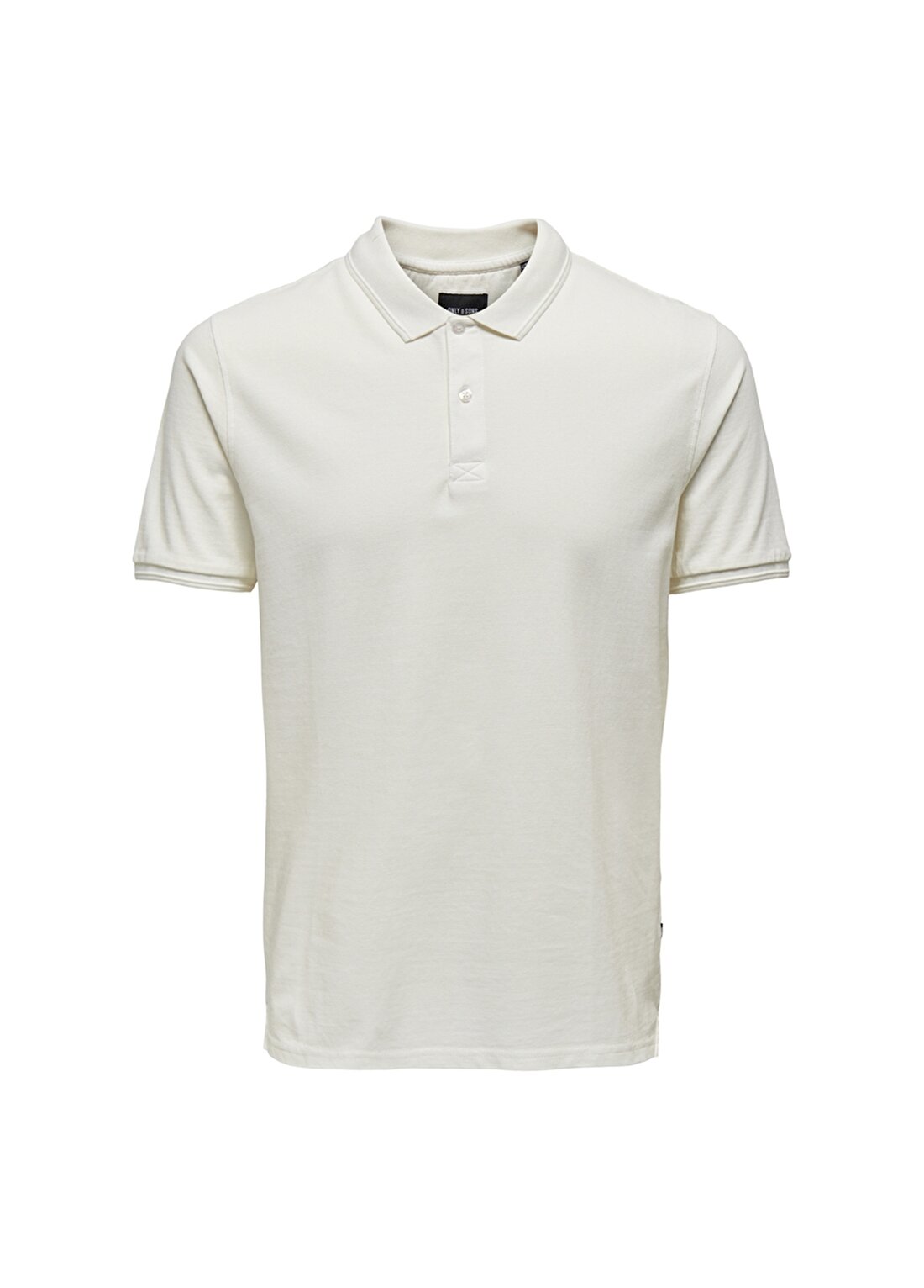Only & Sons Düz Beyaz Erkek Polo T-Shirt 22021769_ONSTRAVIS SLIM WASHED SS P
