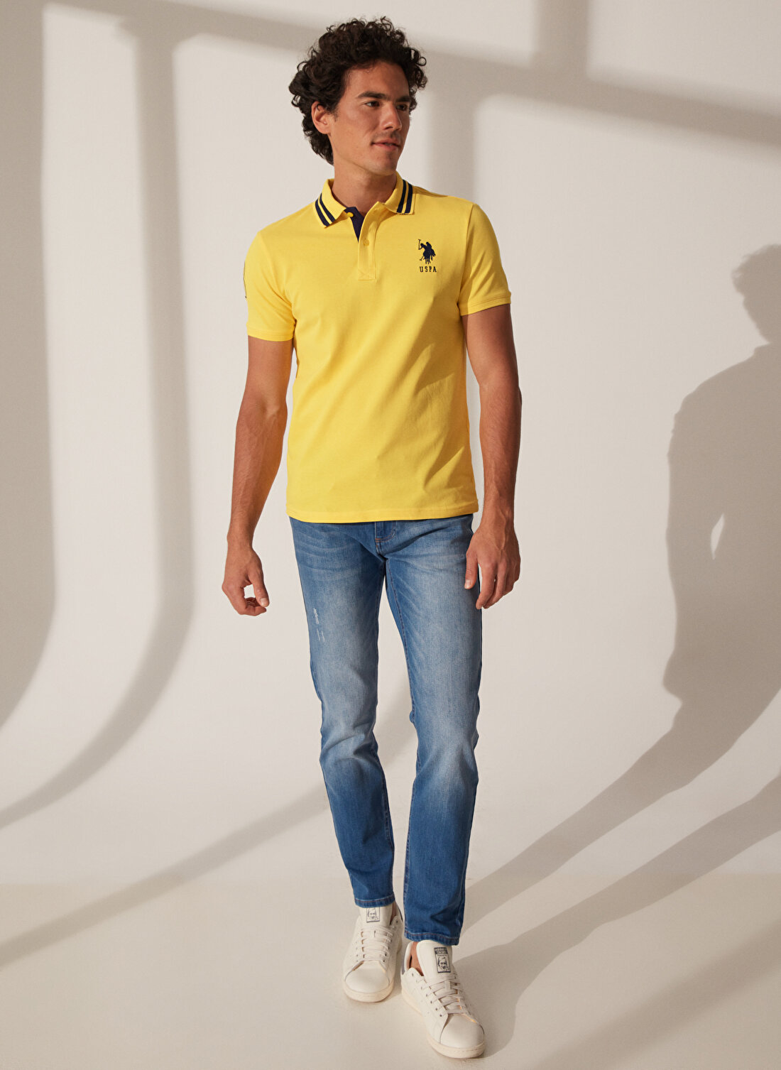 U.S. Polo Assn. Koyu Sarı Erkek Polo T-Shirt GSD01IY023