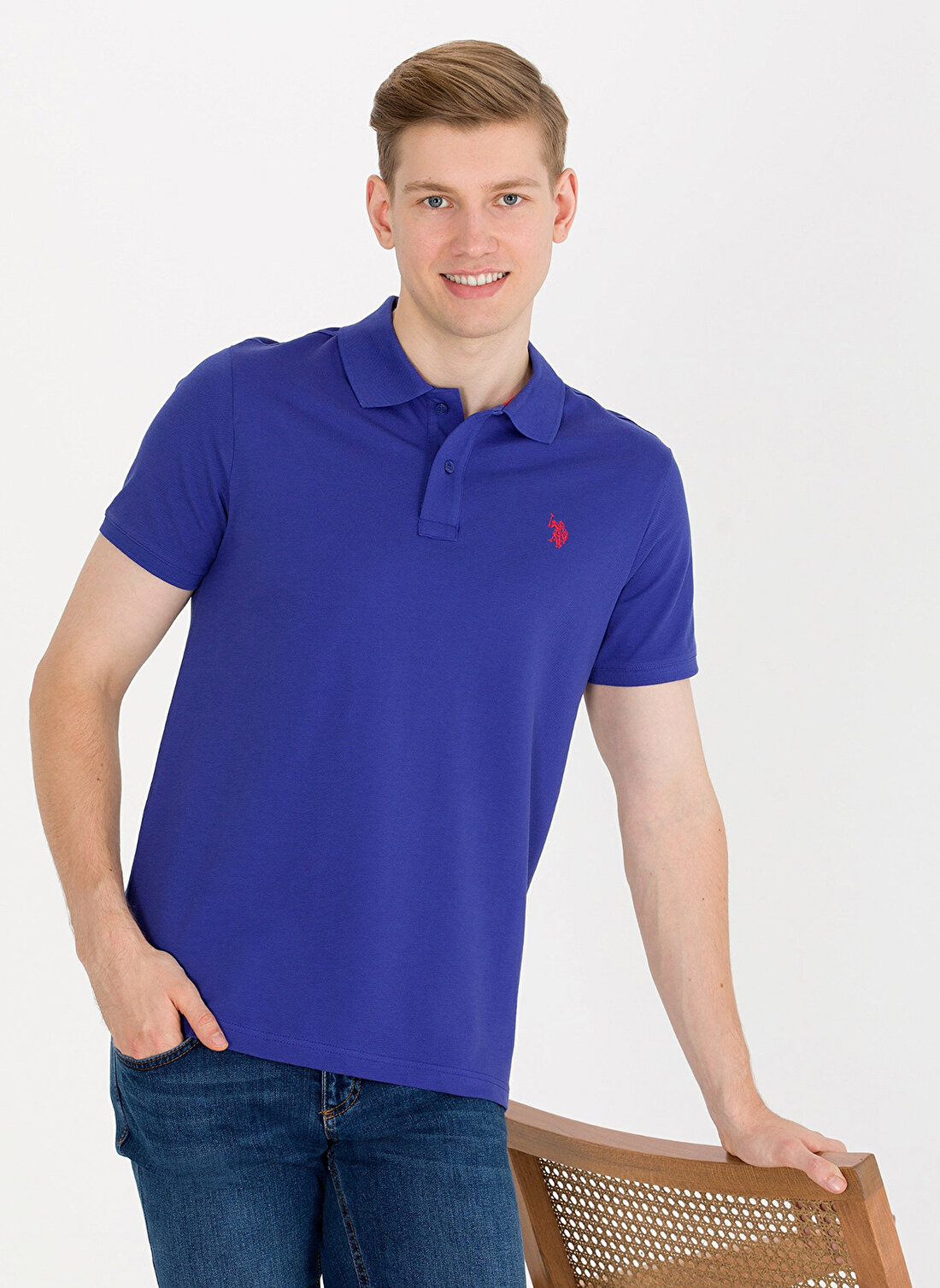 U.S. Polo Assn. Mavi Erkek Polo T-Shirt GTP04IY023